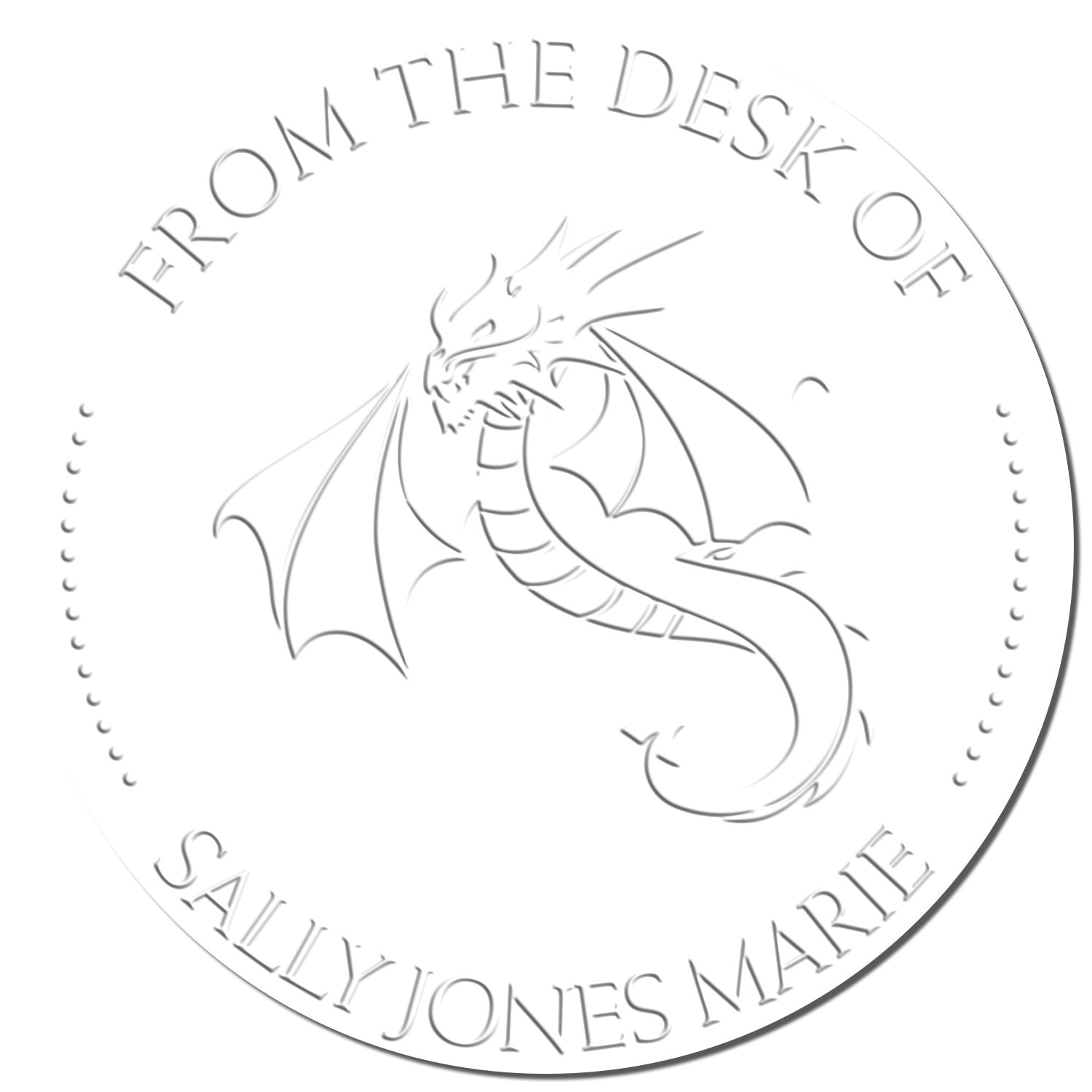 Hybrid Serpentine Dragon Personalized Book Property Embossed Stamp - Engineer Seal Stamps