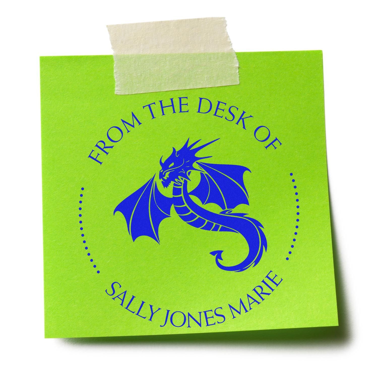 Wood Handle Serpentine Dragon Custom Book Library Stamp - Engineer Seal Stamps