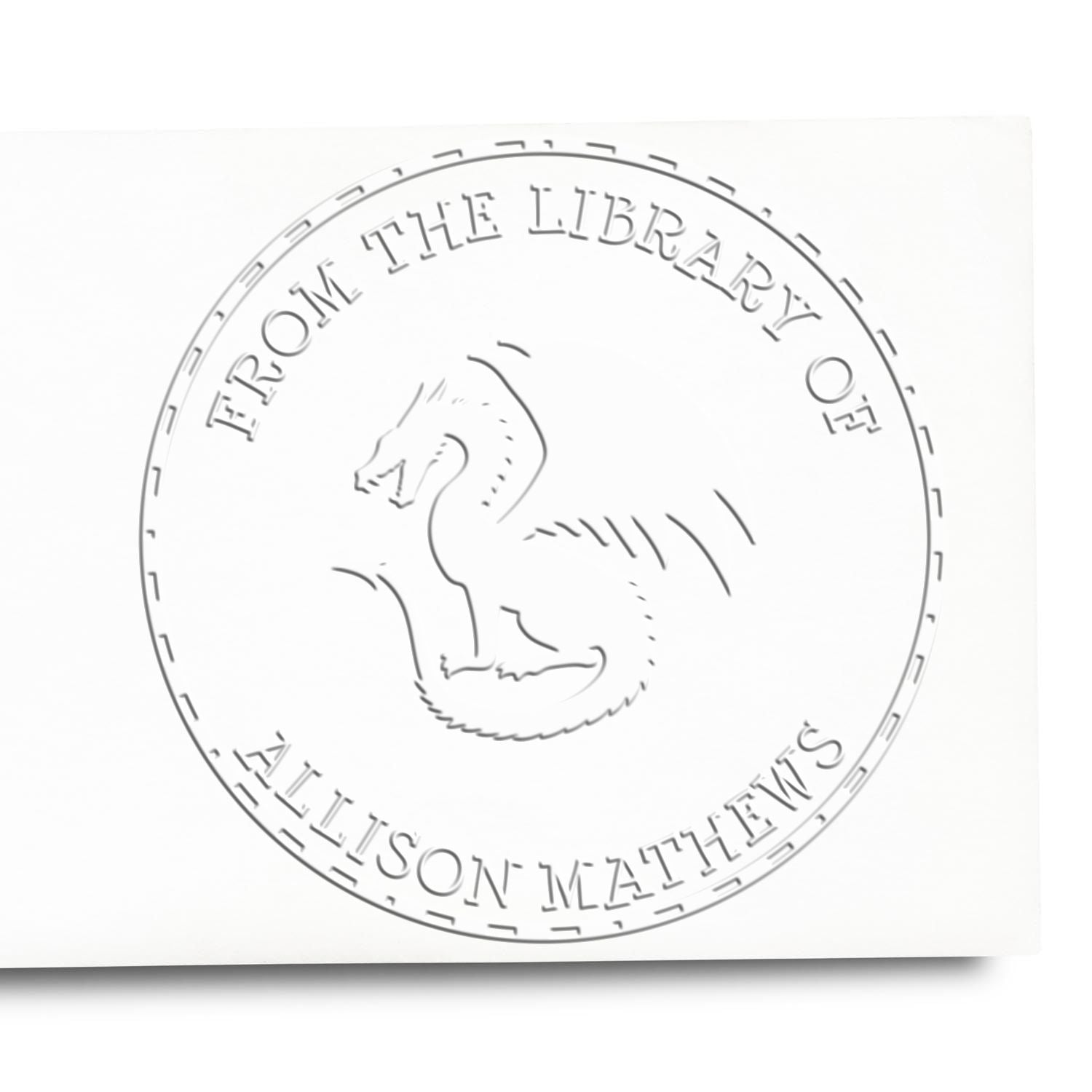 Soft Fierce Dragon Personalized Bibliophile Embossing Stamp