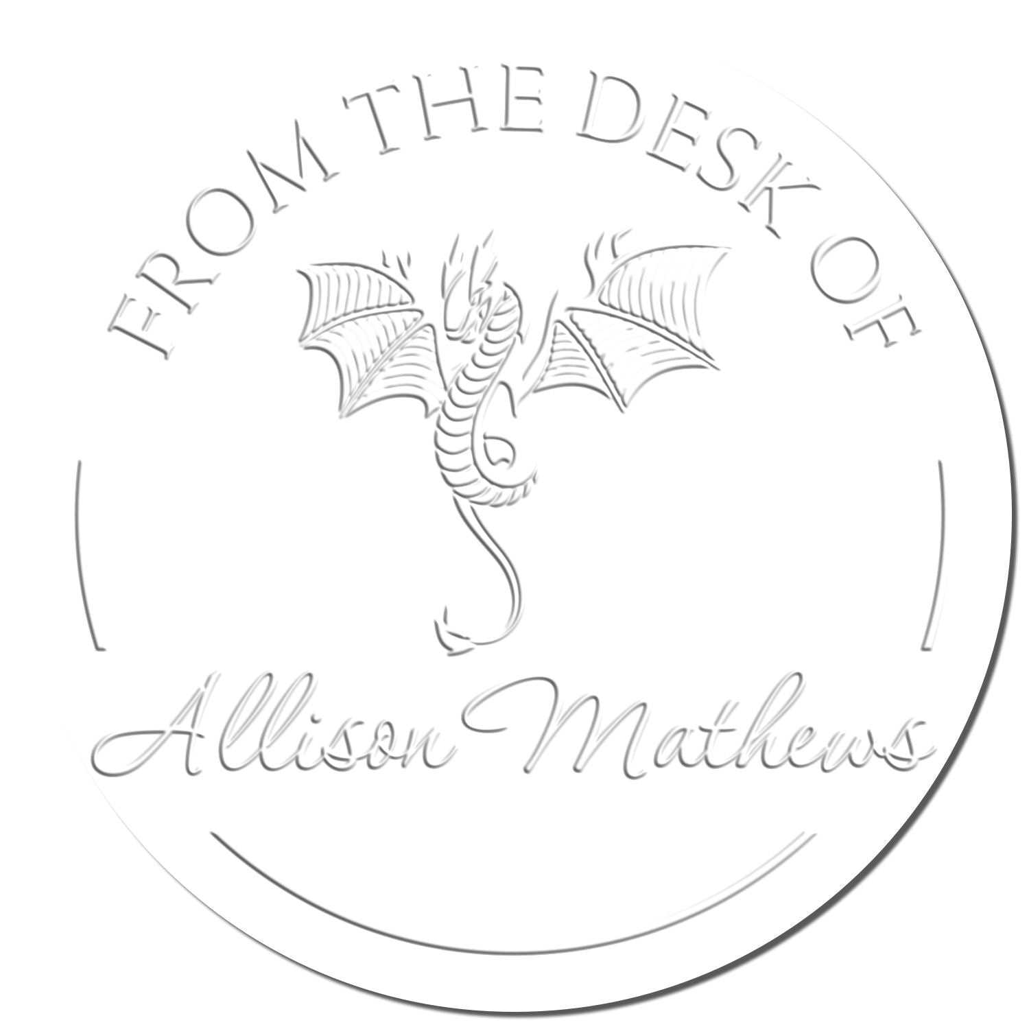 Soft Scaled Dragon Personalized Bibliophile Paper Embosser - Engineer Seal Stamps