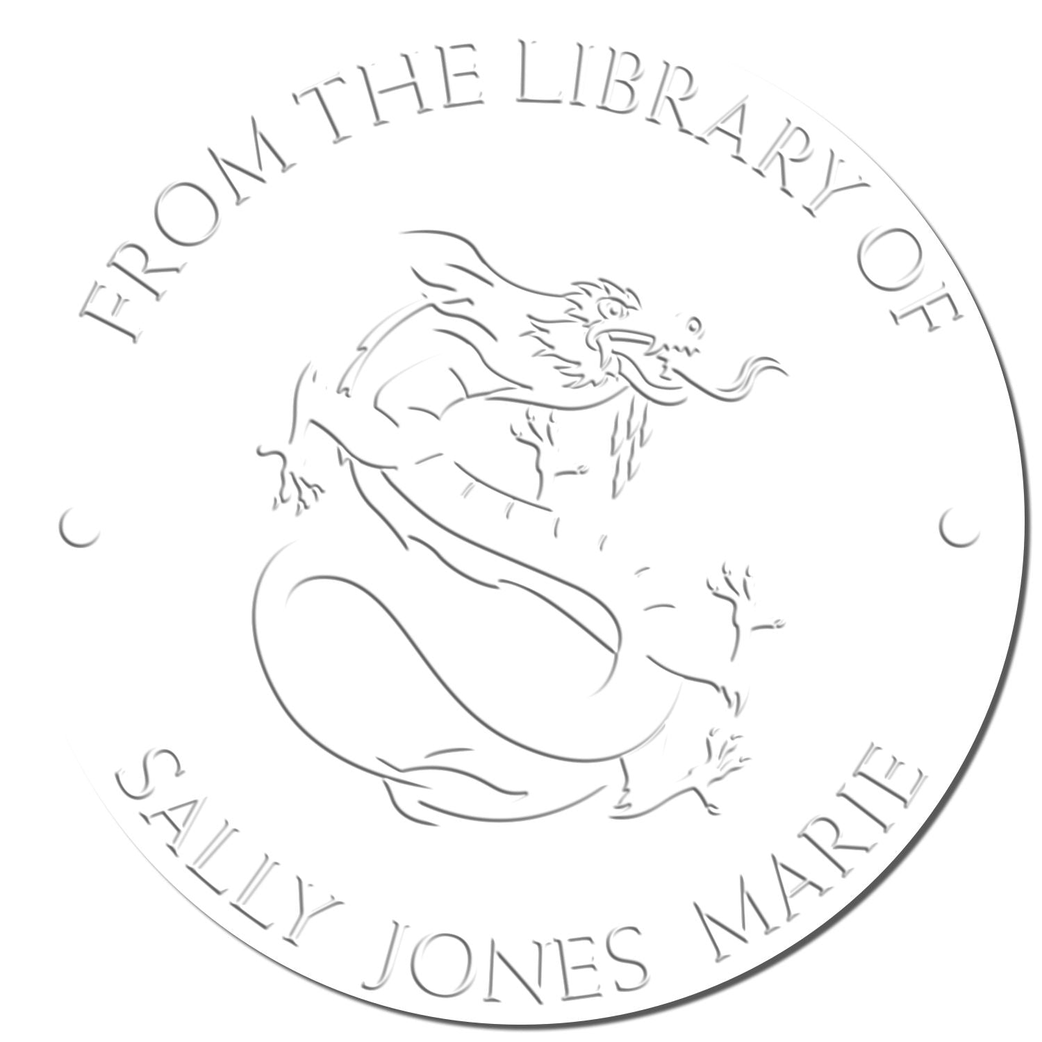 Soft Formidable Dragon Personalized Bibliophile Seal Press - Engineer Seal Stamps