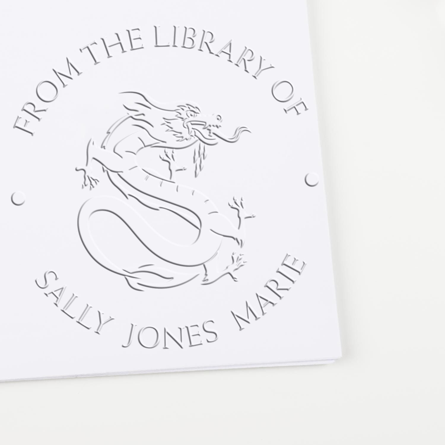 Soft Formidable Dragon Personalized Bibliophile Seal Press