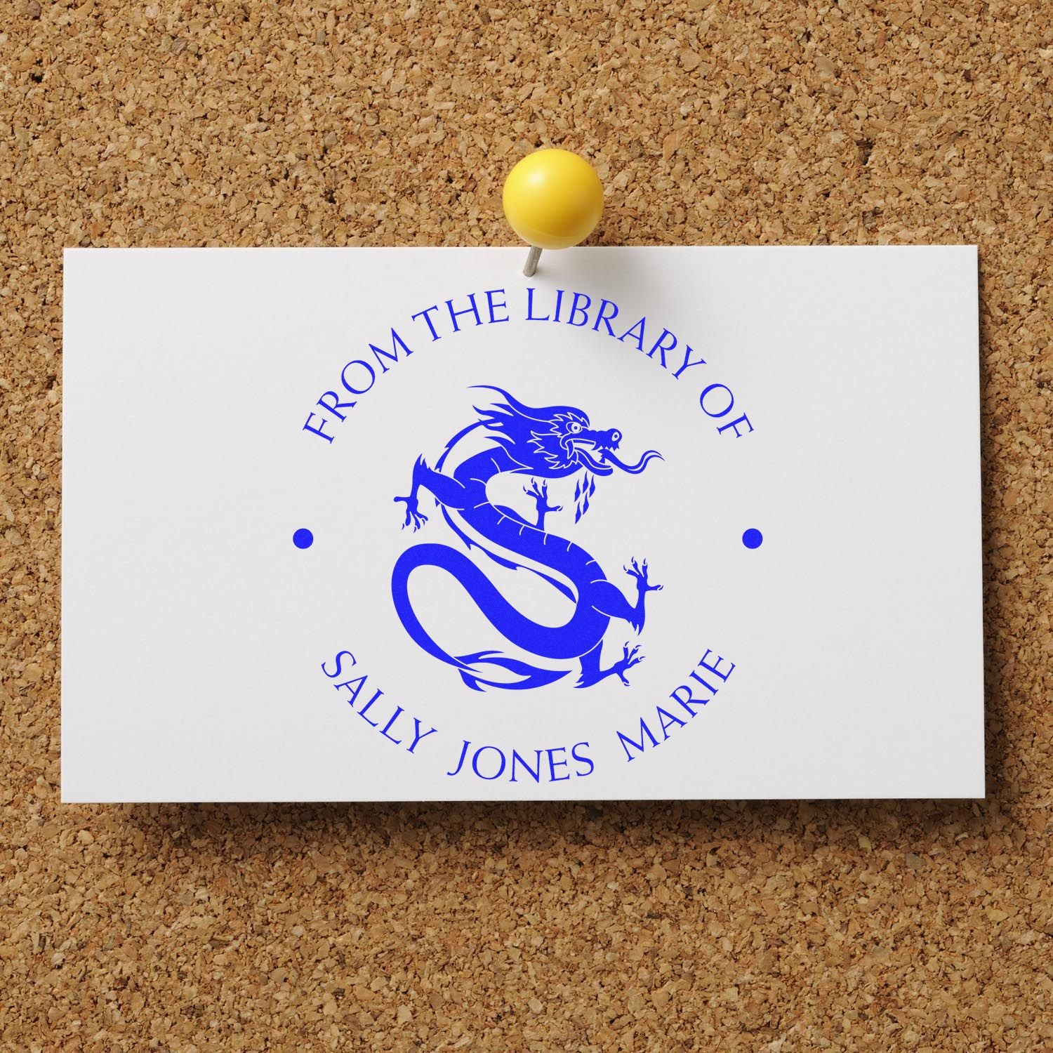 PSI Pre-Inked Formidable Dragon Custom Made Personal Library Stamper - Engineer Seal Stamps