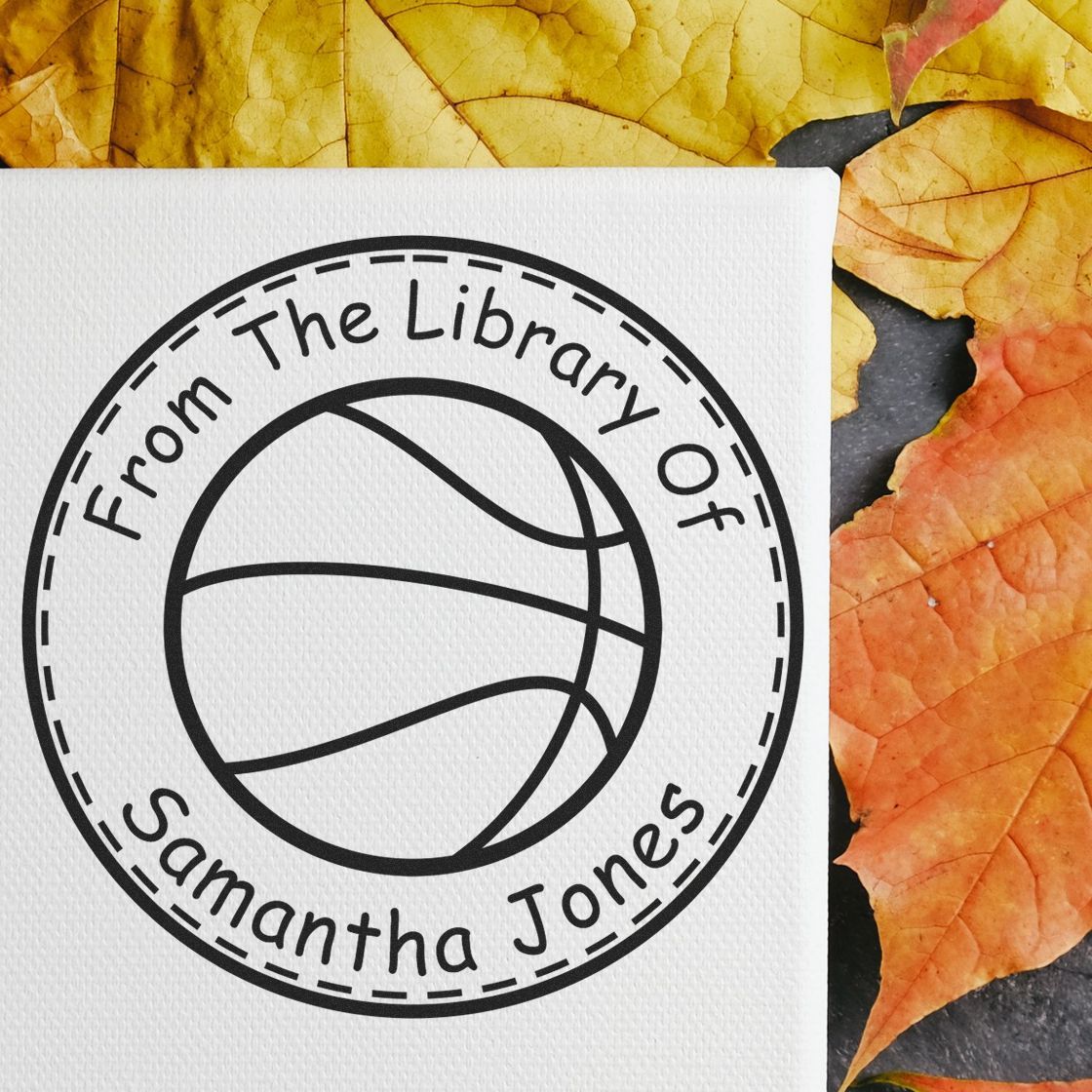 Pre-Inked Competitive Basketball Personalized Book Library Stamp - Engineer Seal Stamps