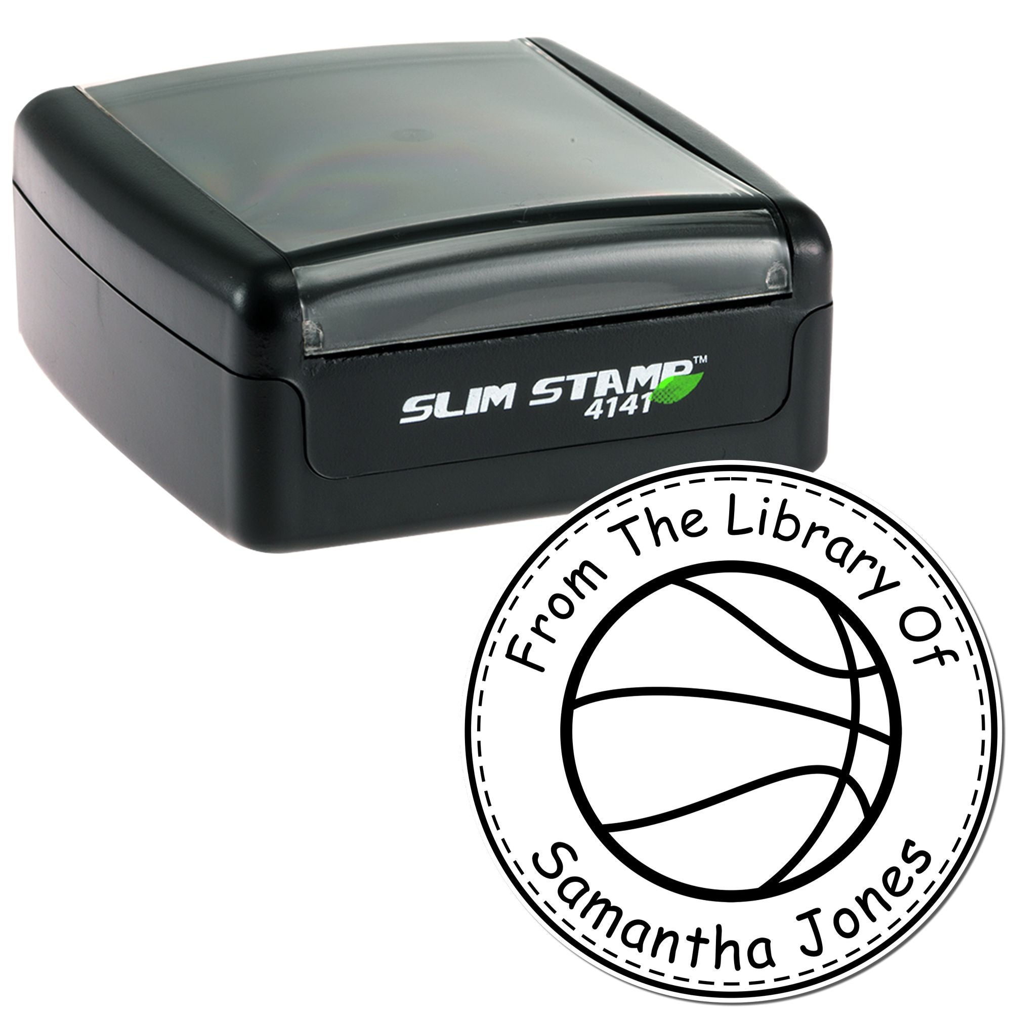 Pre-Inked Competitive Basketball Personalized Book Library Stamp - Engineer Seal Stamps