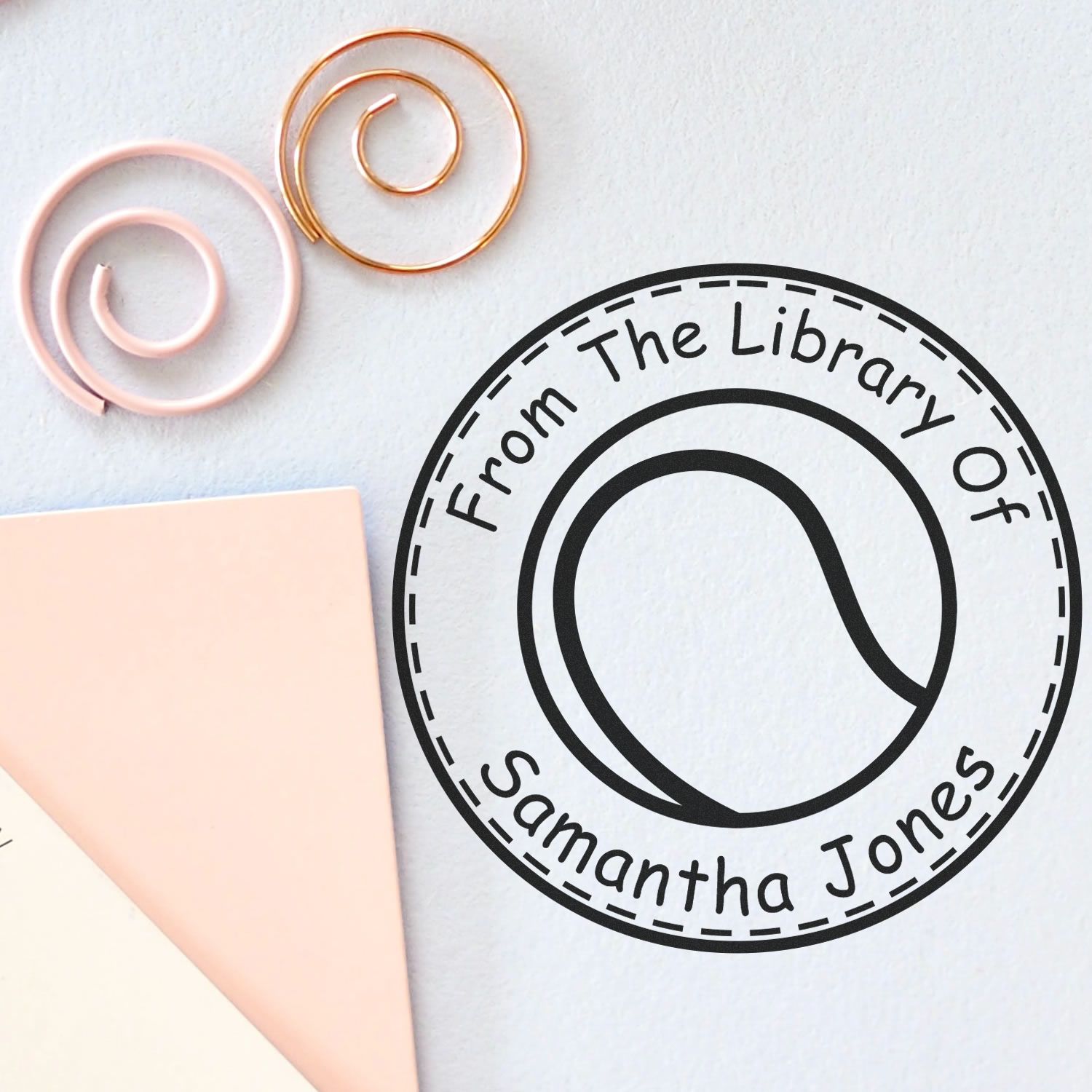 Pre-Inked Athletic Tennis Personalized Book Lover Stamp - Engineer Seal Stamps