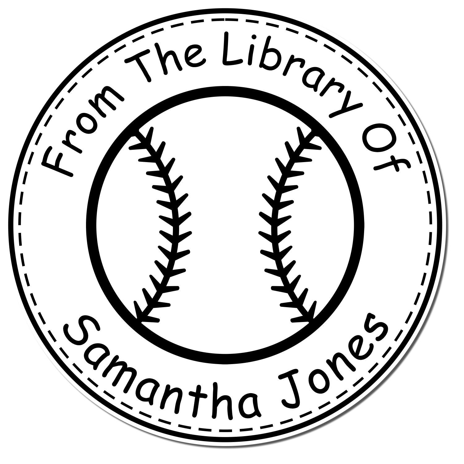 Pre-Inked Skillful Baseball Personalized Book Ownership Stamp - Engineer Seal Stamps