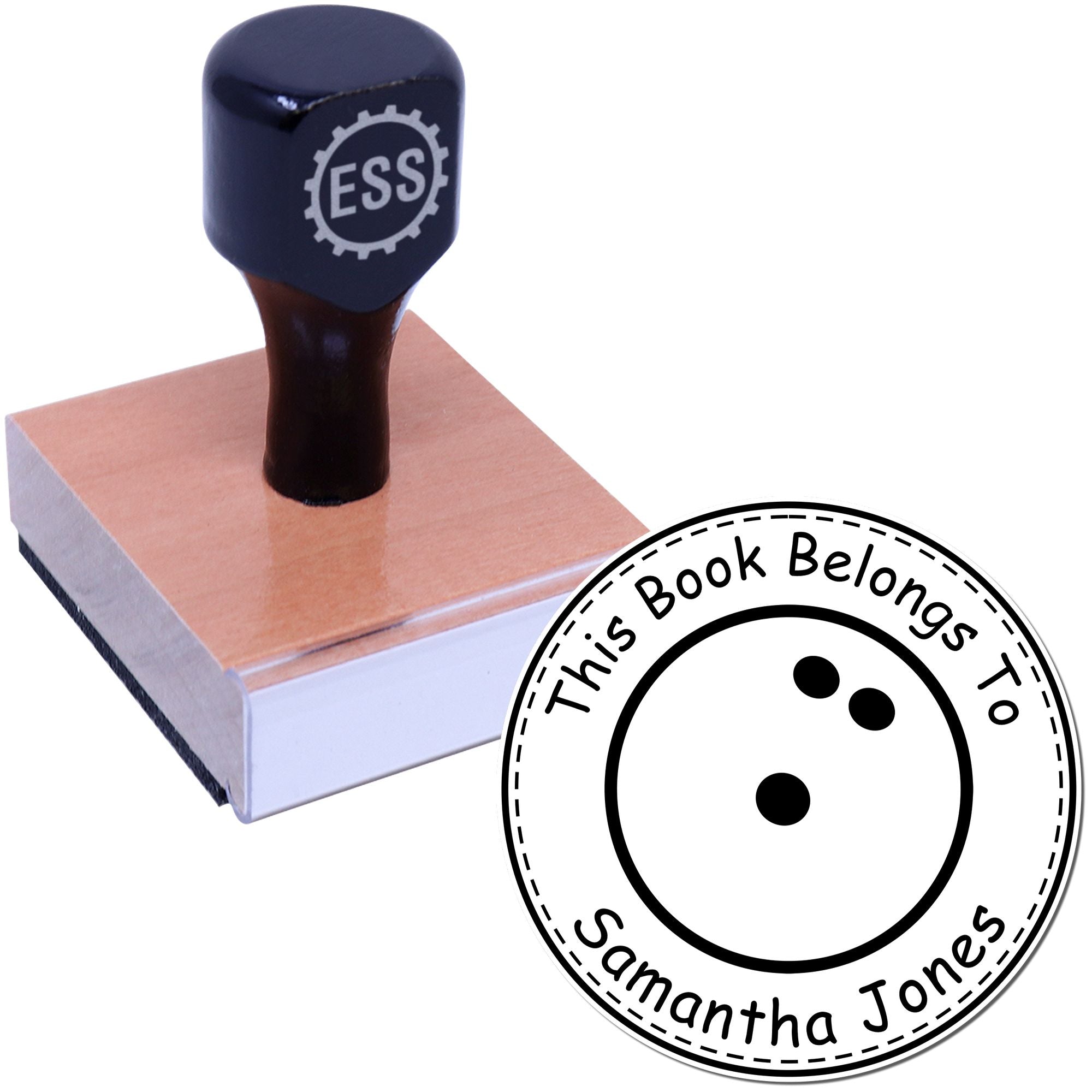 Wood Handle Thrilling Bowling Custom Book Ownership Stamp