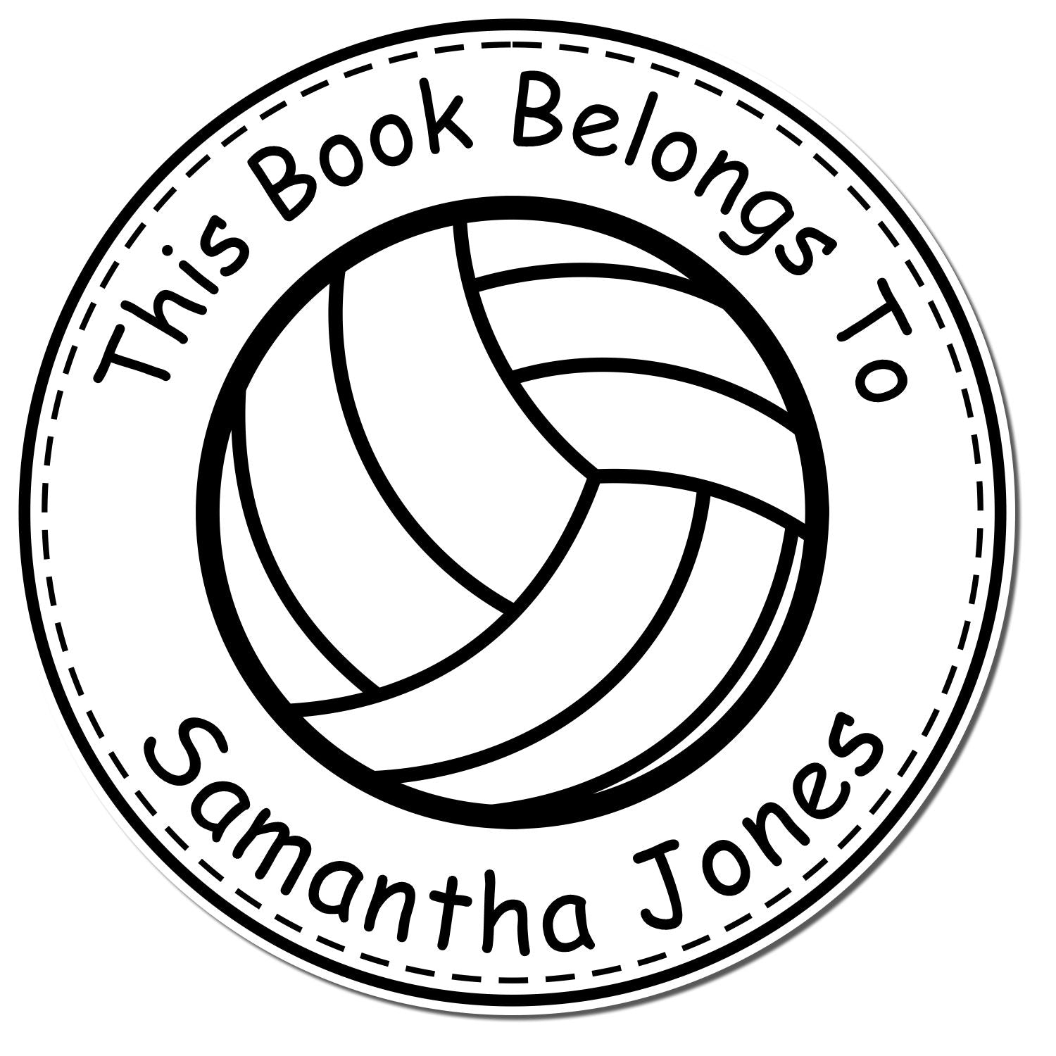 Pre-Inked Fast-paced Volleyball Personalized My Library Stamper - Engineer Seal Stamps