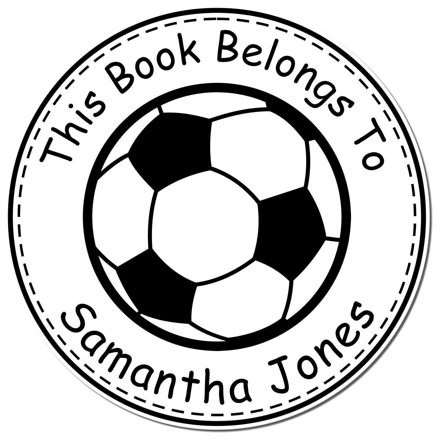 Wood Handle Exhilarating Soccer Custom Book Ownership Label Stamp - Engineer Seal Stamps