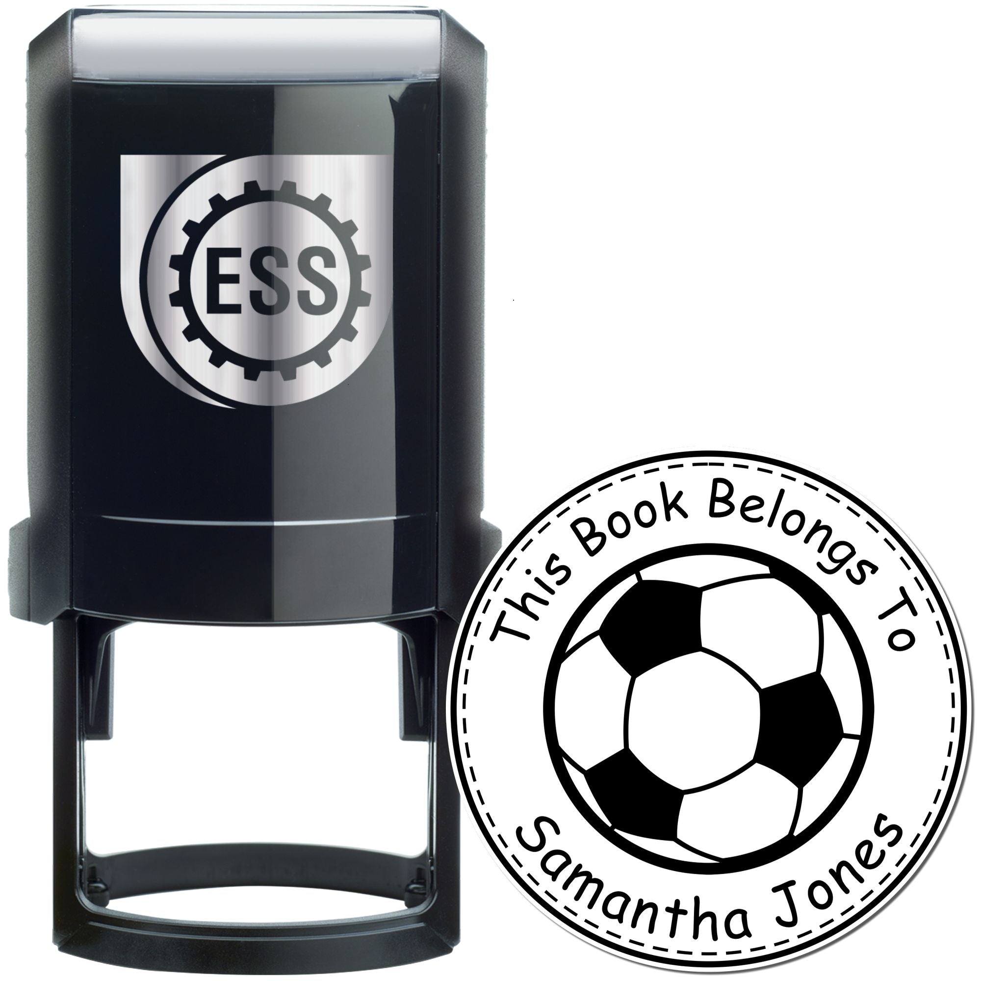 Self-Inking Exhilarating Soccer Custom Made Book Stamp - Engineer Seal Stamps