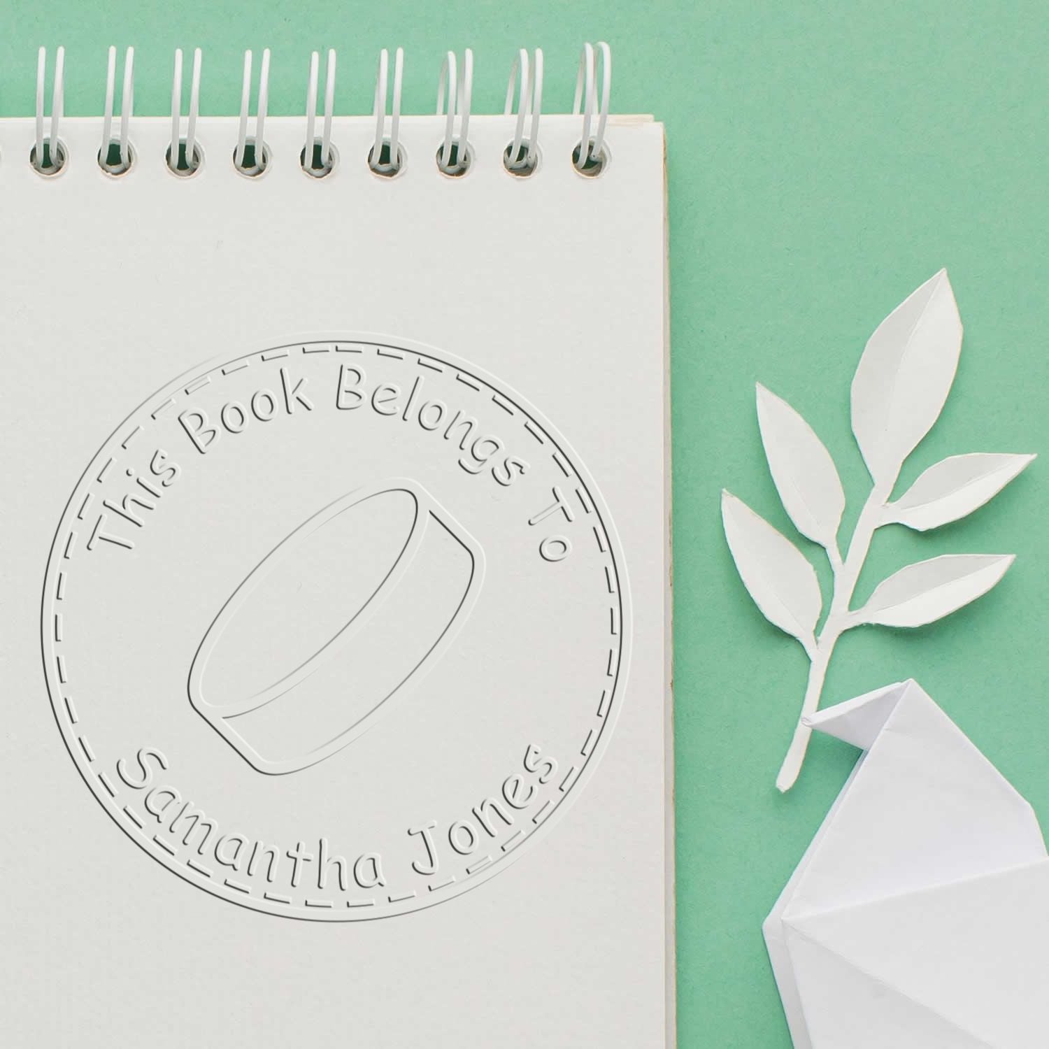 Hybrid Physical Hockey Custom Made Book Library Embossed Stamp - Engineer Seal Stamps