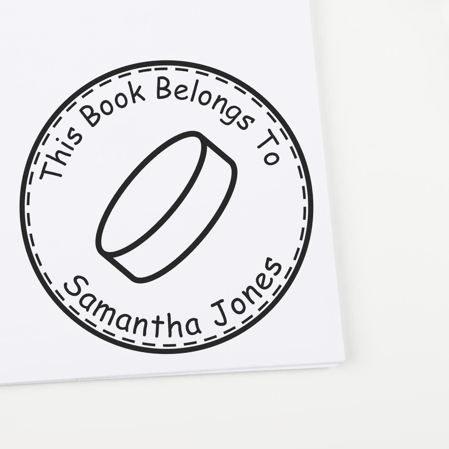 Wood Handle Physical Hockey Custom Book Ownership Label Stamper - Engineer Seal Stamps