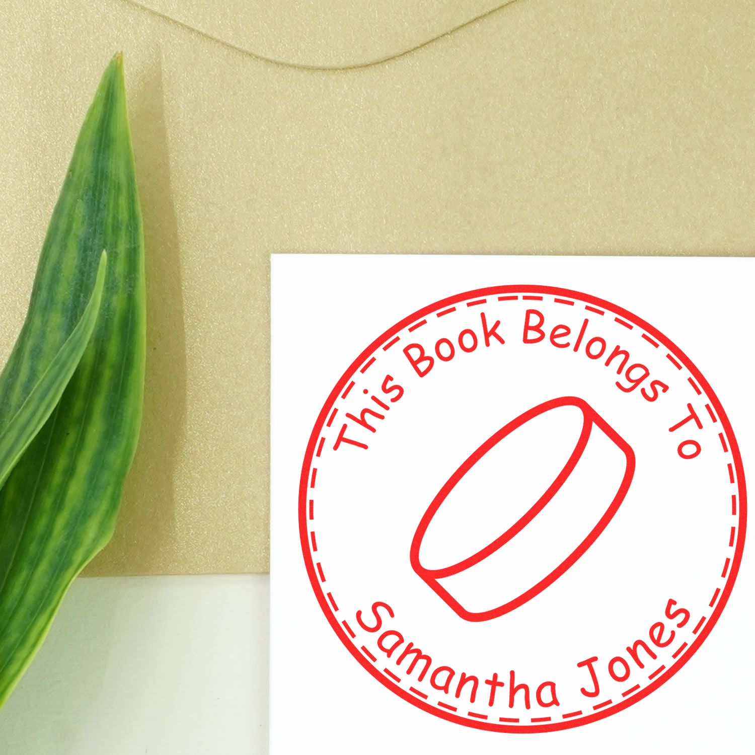 Wood Handle Physical Hockey Custom Book Ownership Label Stamper - Engineer Seal Stamps