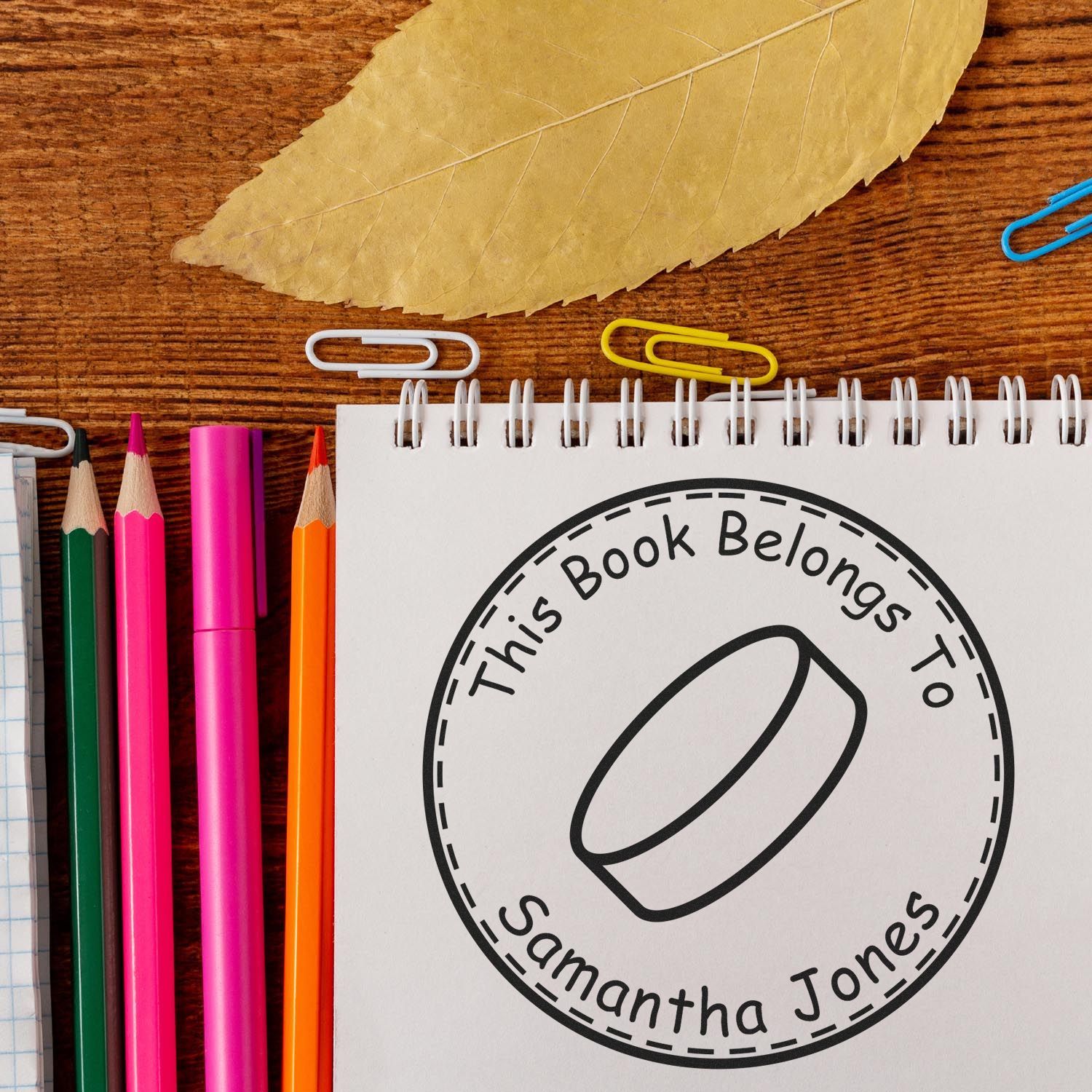 Pre-Inked Physical Hockey Personalized Name Stamper - Engineer Seal Stamps