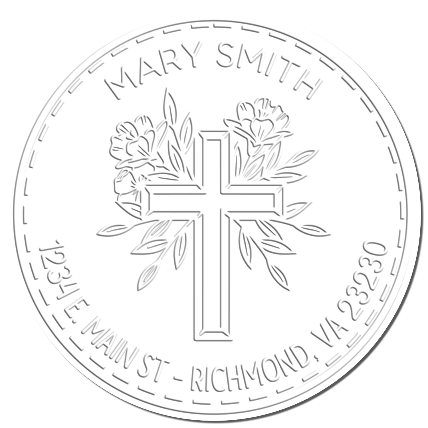 Soft Hallowed Cross Address Seal Stamp - Engineer Seal Stamps