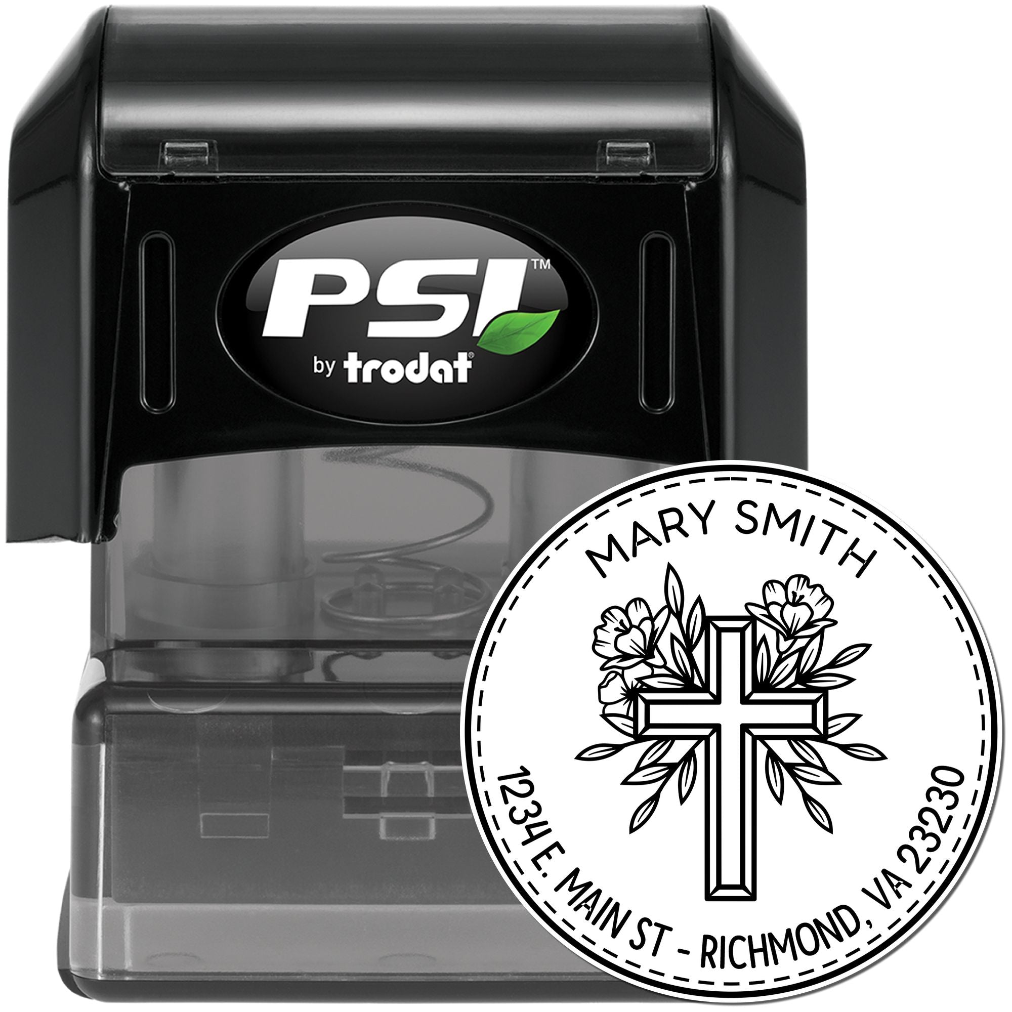 PSI Pre-Inked Hallowed Cross Customized Envelope Stamp - Engineer Seal Stamps