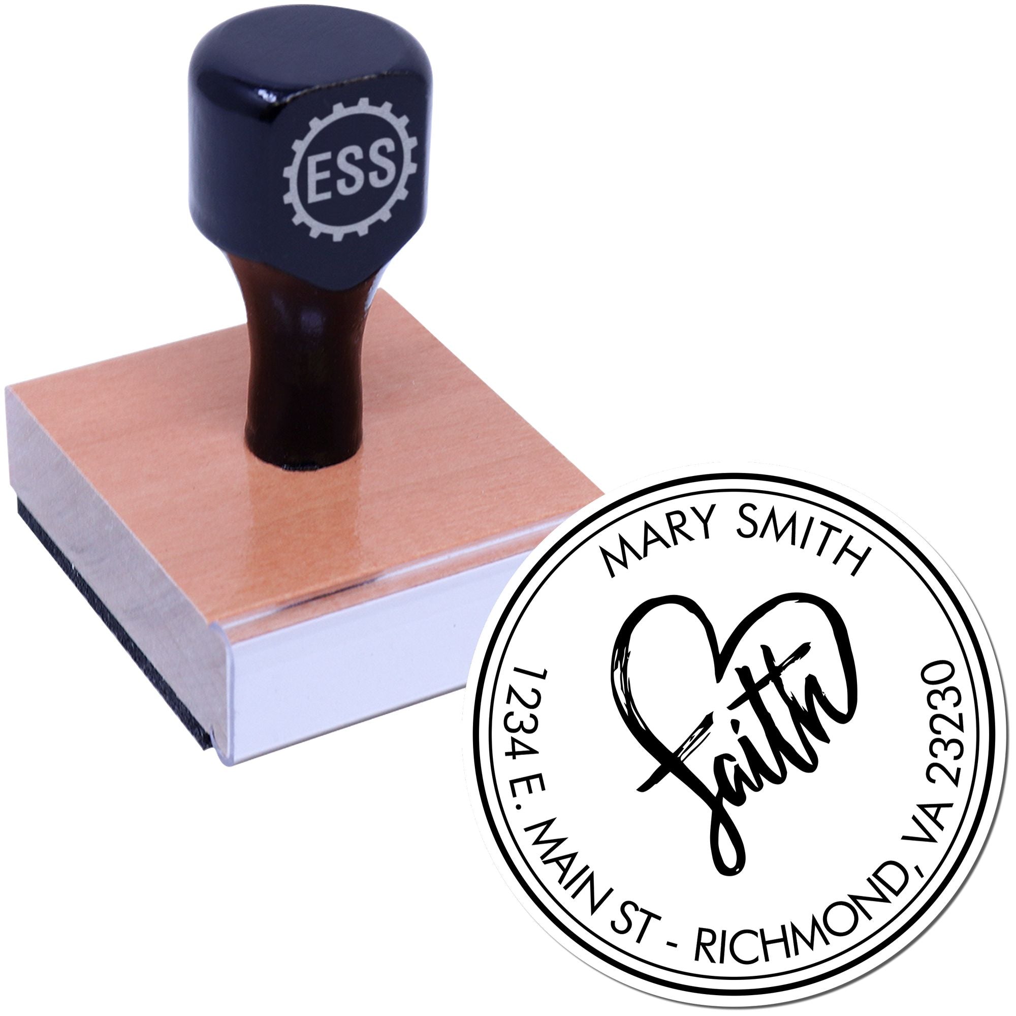 Wood Handle Timeless Faith Custom Envelope Stamp - Engineer Seal Stamps