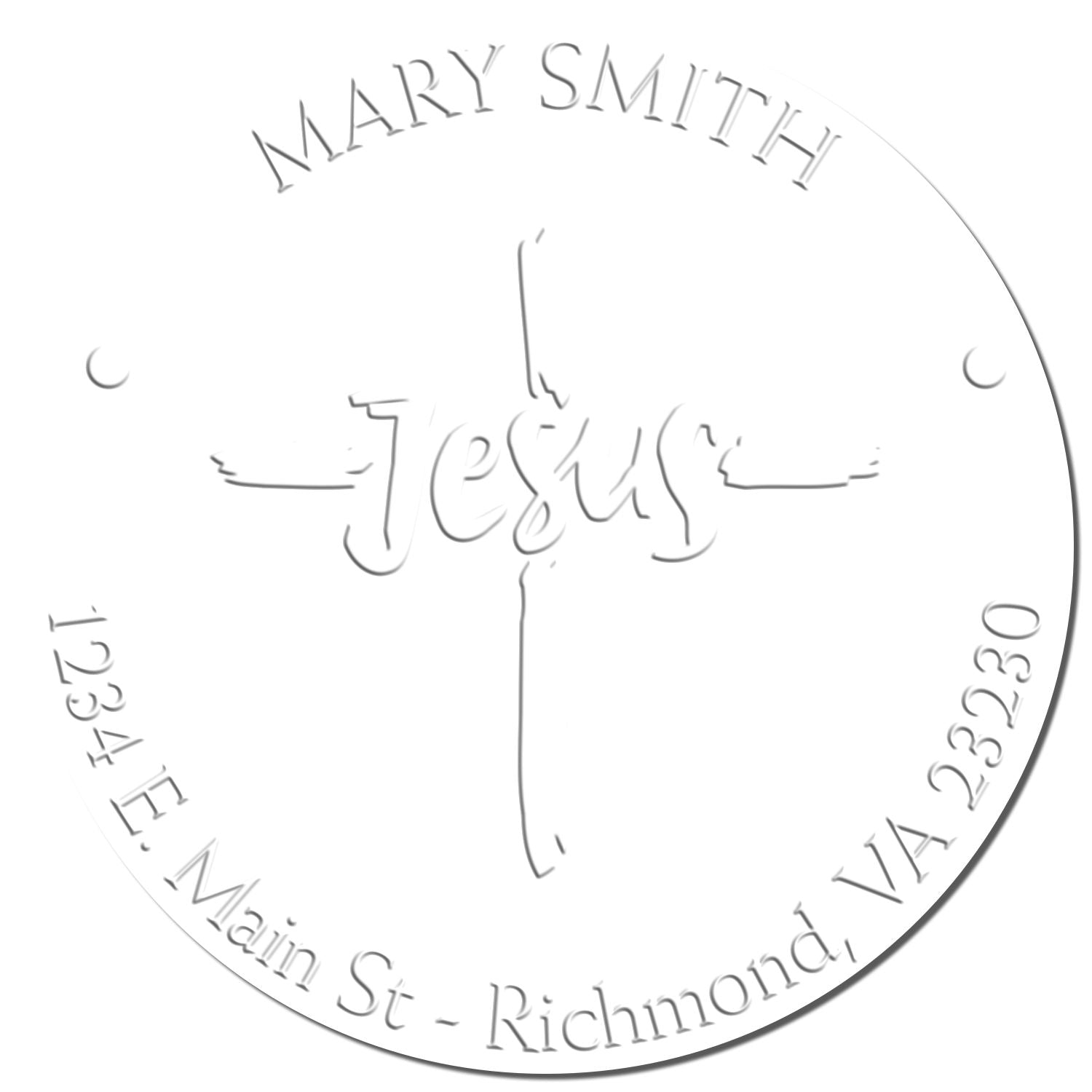 Hybrid Lovely Cross Custom Name And Address Embossed Stamp - Engineer Seal Stamps