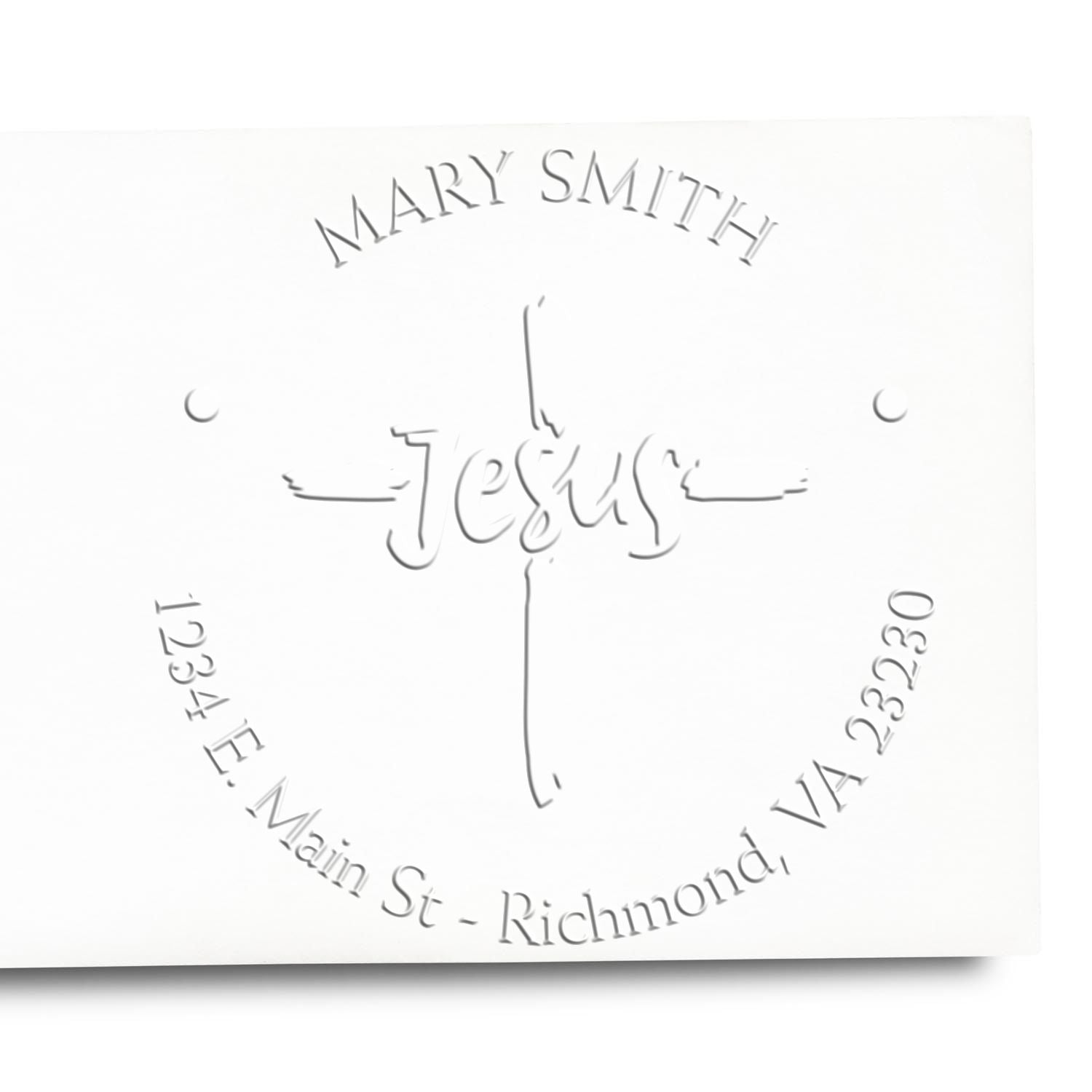 Hybrid Lovely Cross Custom Name And Address Embossed Stamp - Engineer Seal Stamps