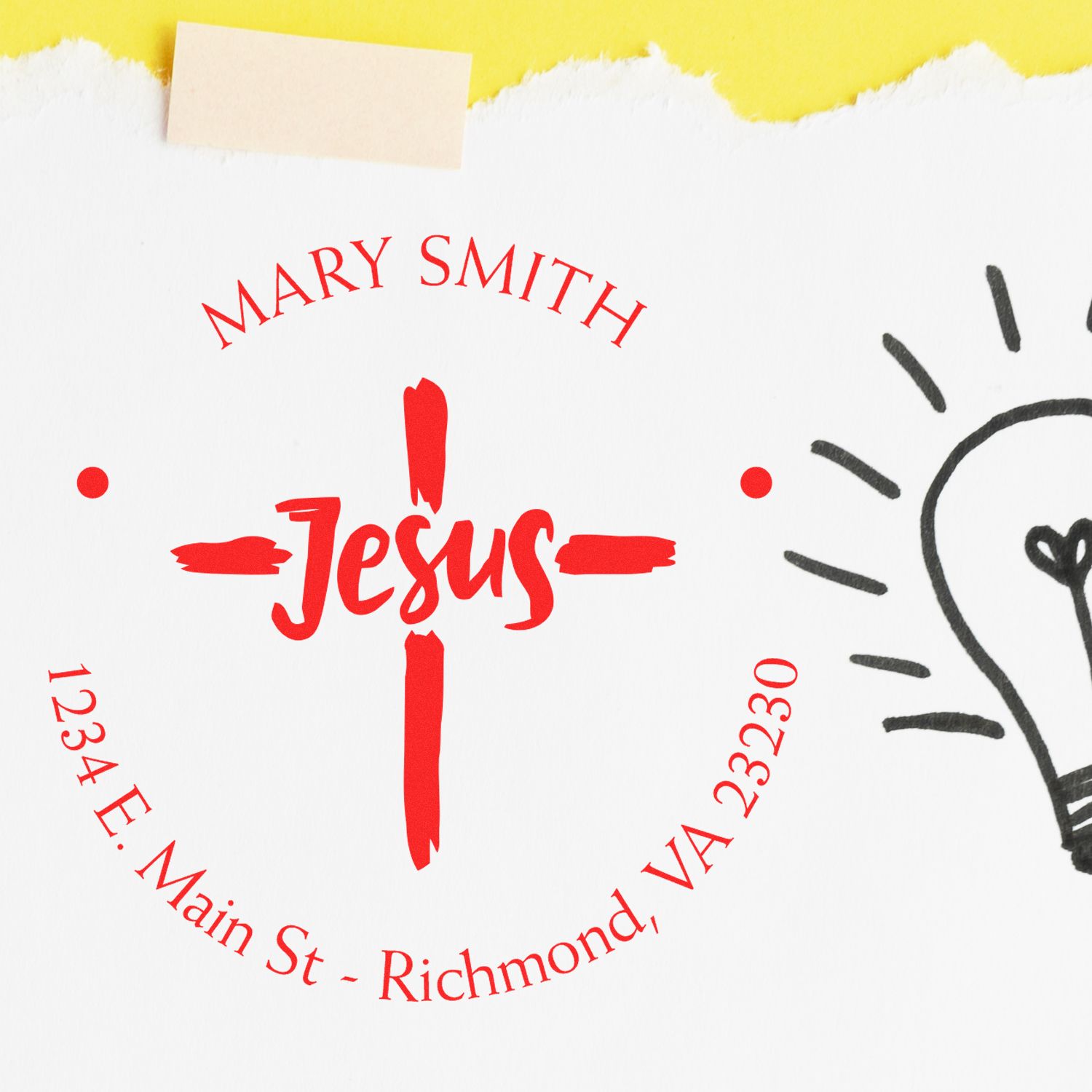 PSI Pre-Inked Lovely Cross Customized Home Address Stamp - Engineer Seal Stamps