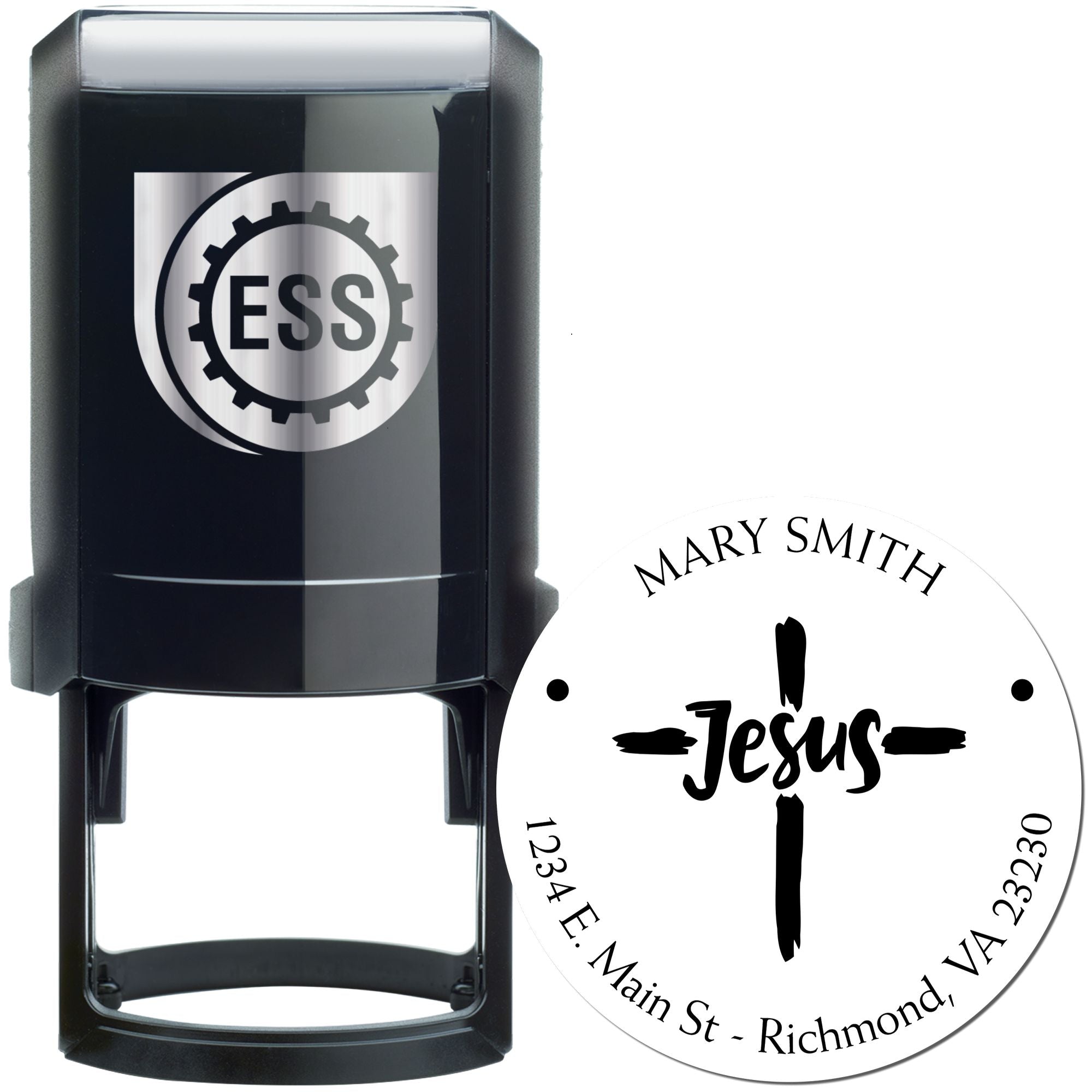 Self-Inking Lovely Cross Personalized Home Stamp - Engineer Seal Stamps