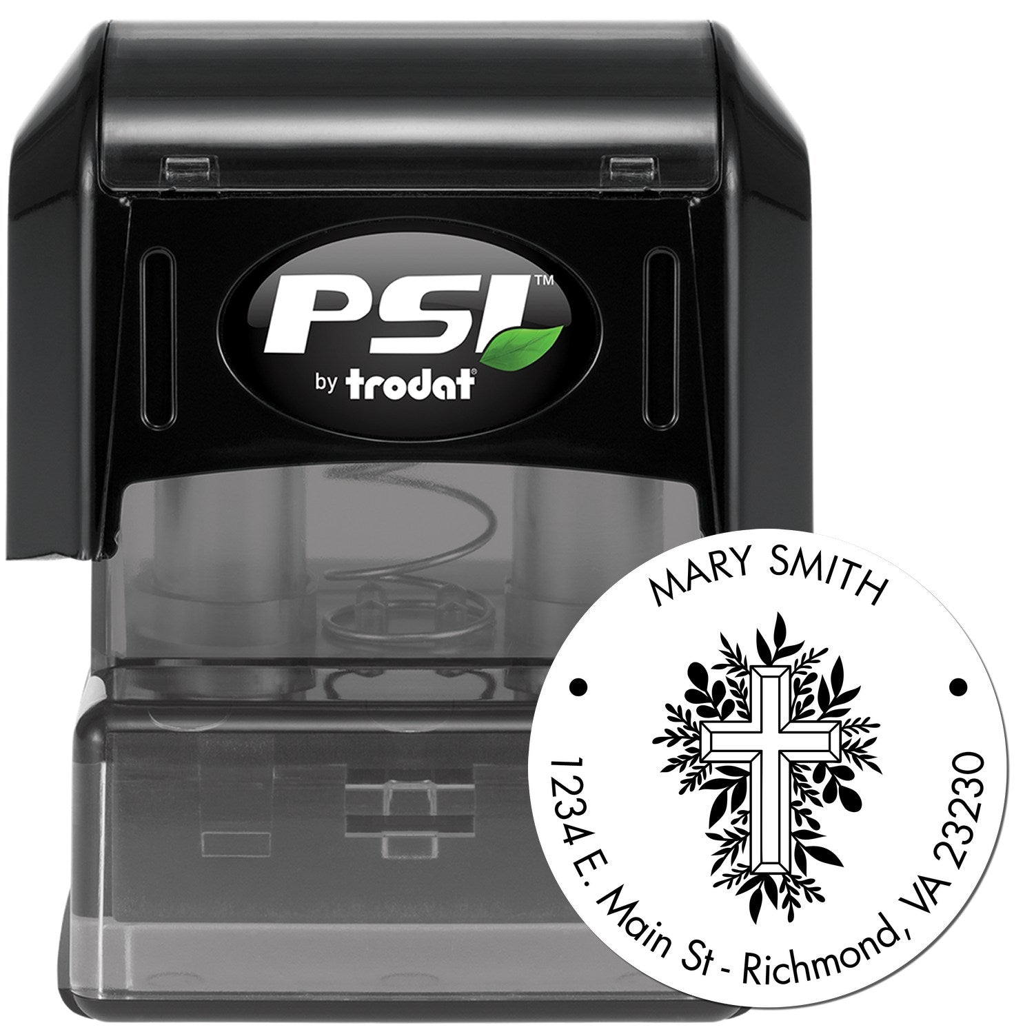PSI Pre-Inked Reverential Cross Home Stamp - Engineer Seal Stamps