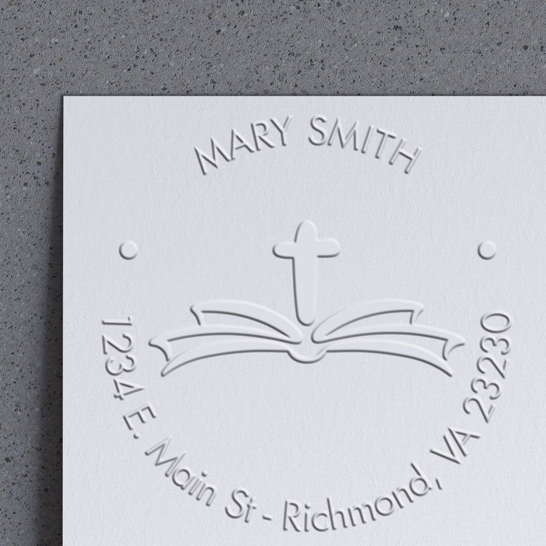 Soft Solace-giving Cross Customized From The Desk Of Embosser - Engineer Seal Stamps