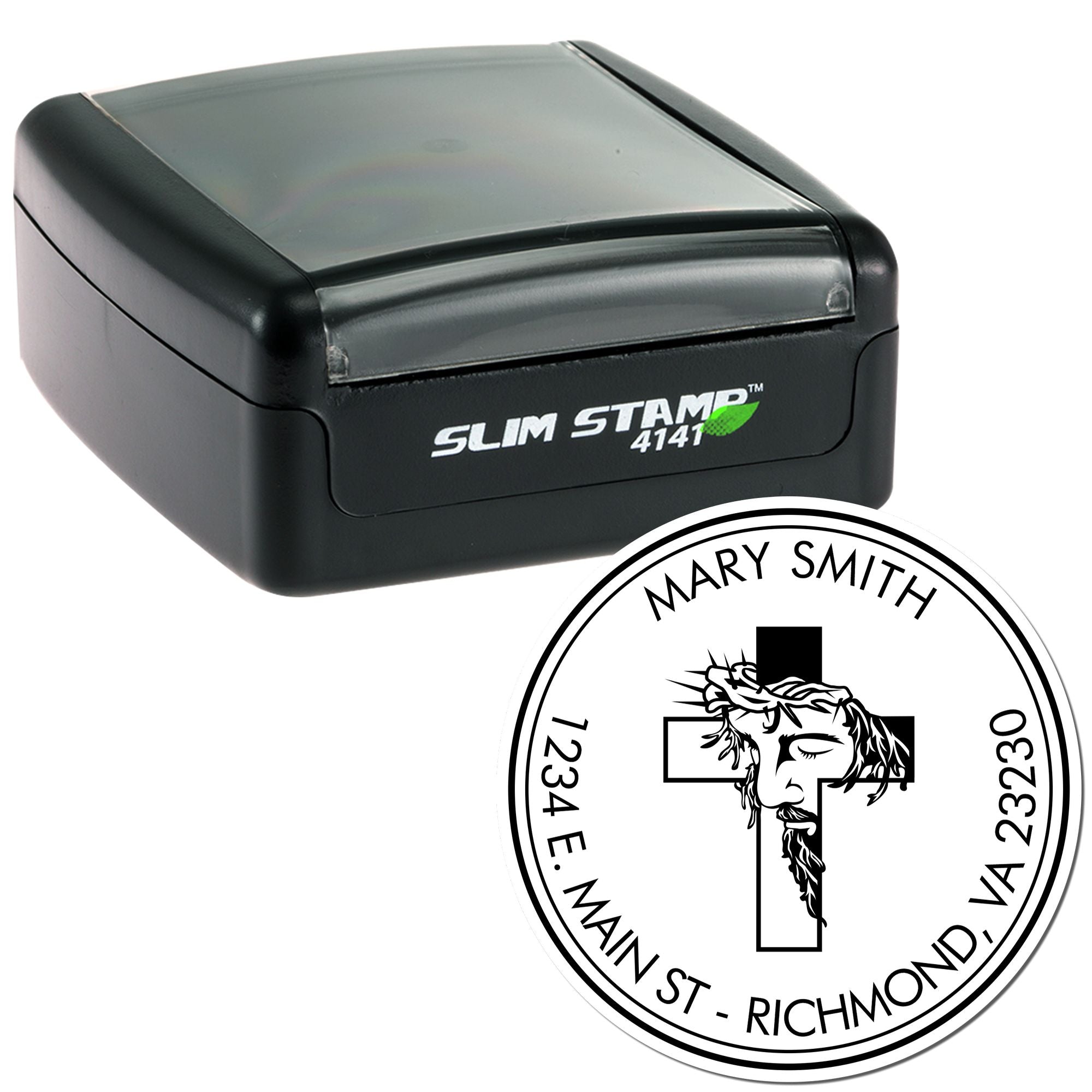 Portable Pre-Inked Meditative Cross Custom Envelope Stamp - Engineer Seal Stamps