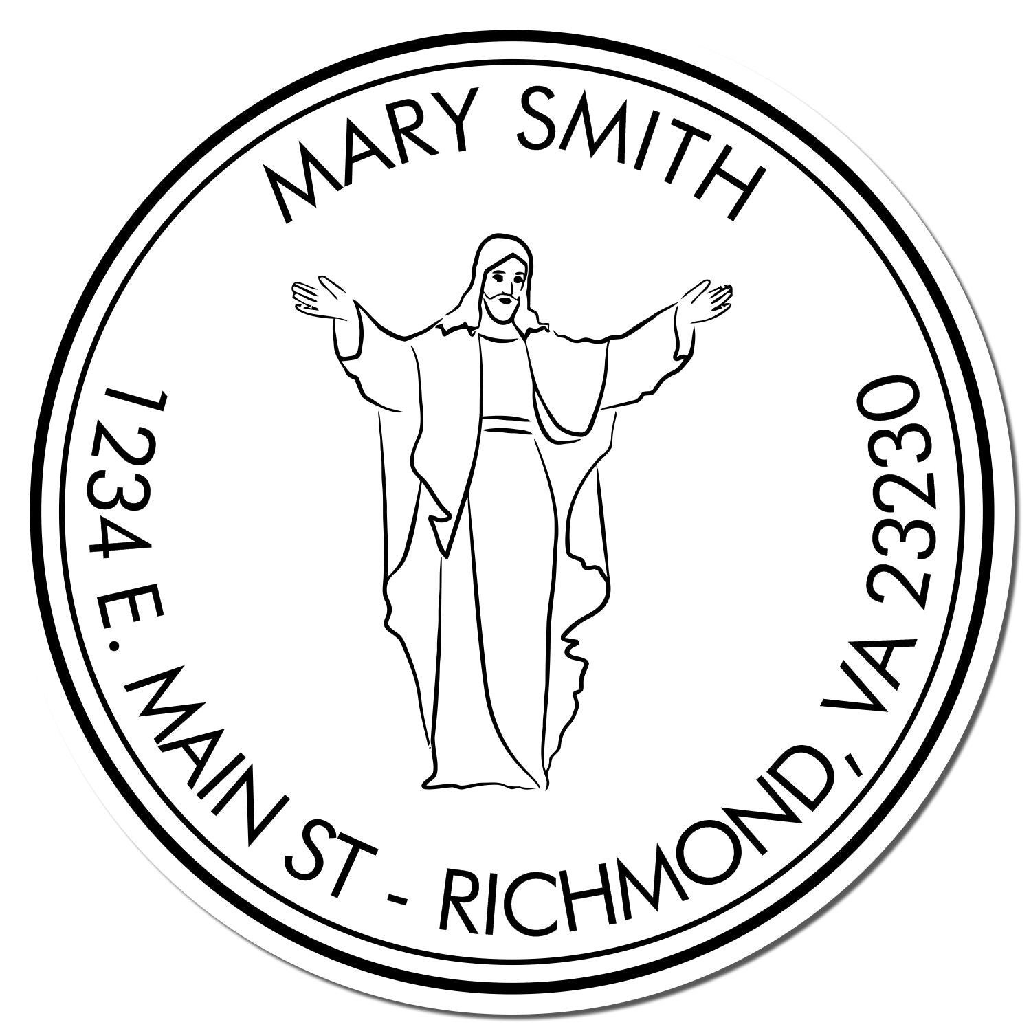 Wood Handle Loving Jesus Custom Made Name And Address Stamp - Engineer Seal Stamps