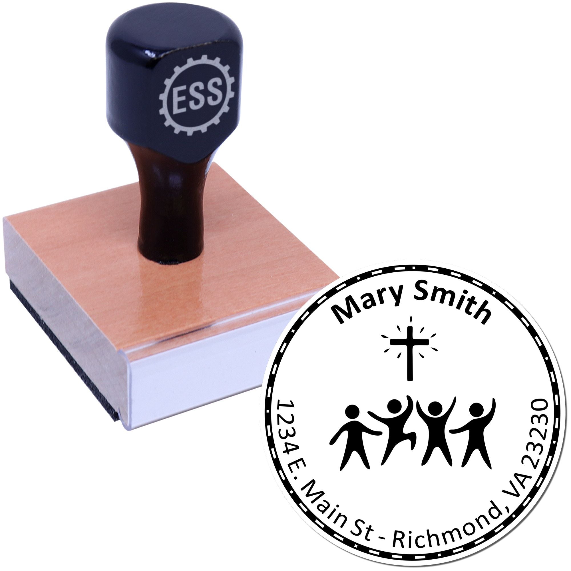 Wood Handle Spiritual Faith Custom Made Return Address Stamp