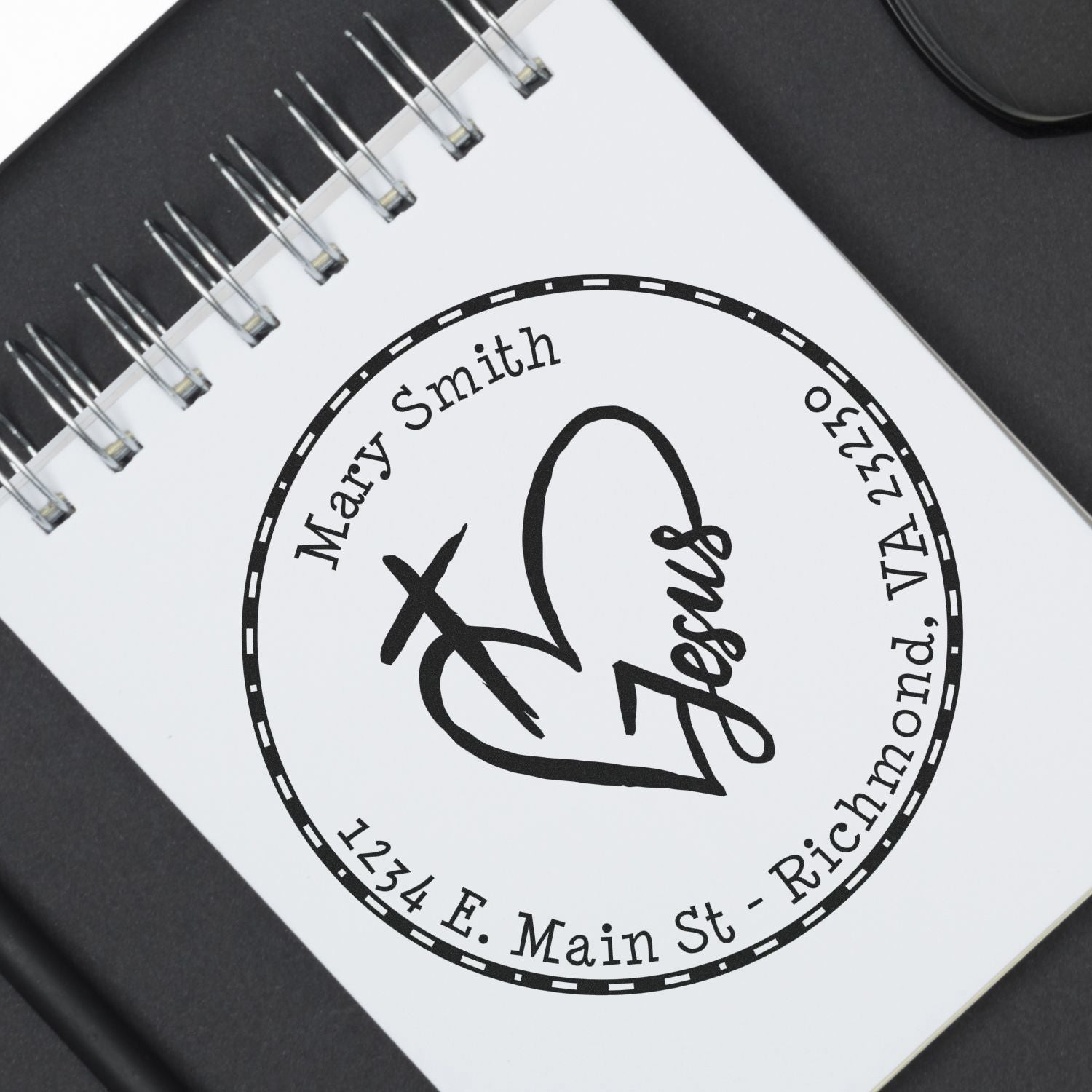 Wood Handle Glorious Love Personalized Return Address Stamp - Engineer Seal Stamps