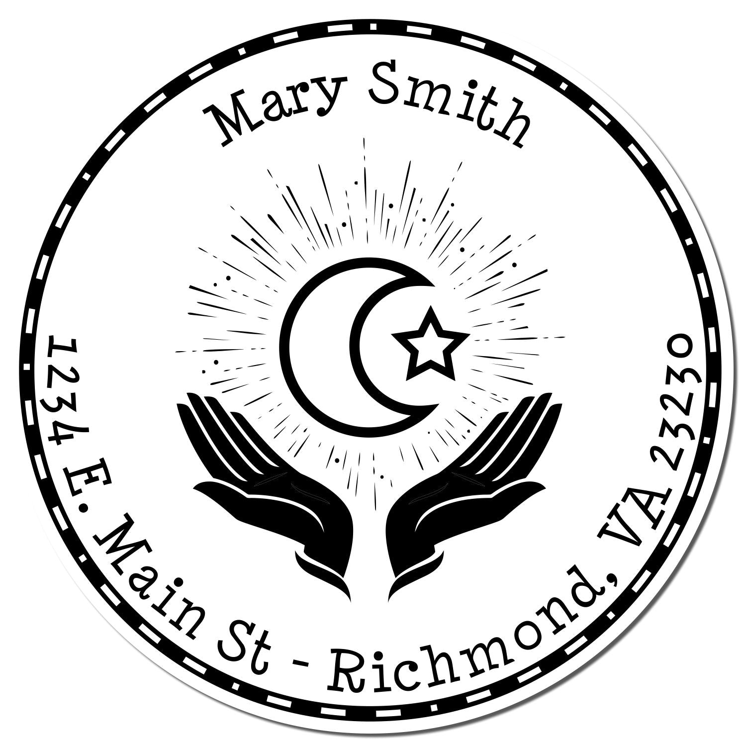 Wood Handle Evening Prayers Custom Address Stamp - Engineer Seal Stamps