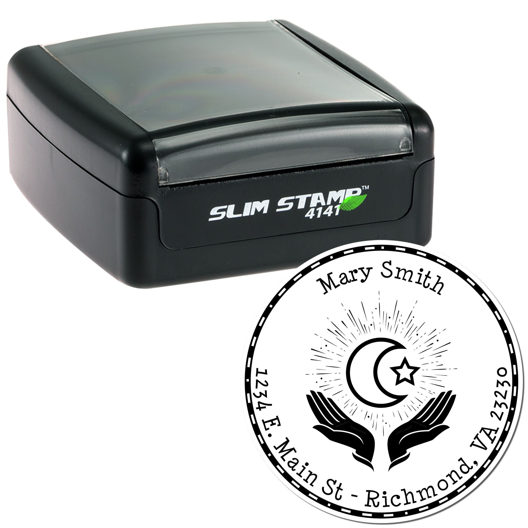 Portable Pre-Inked Evening Prayers Customized Name And Address Stamp - Engineer Seal Stamps