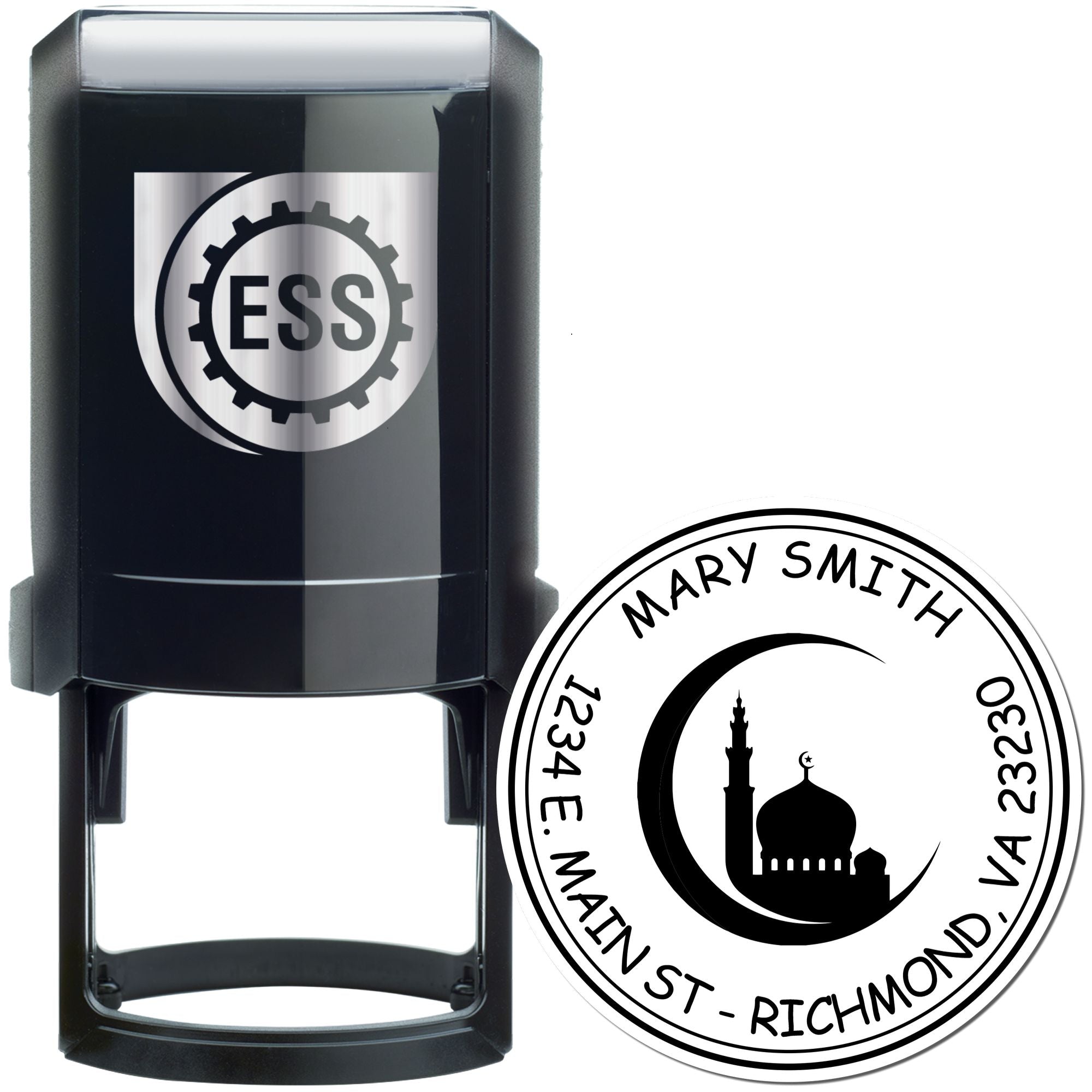 Self-Inking Ancient Crescent Home Address Stamp - Engineer Seal Stamps