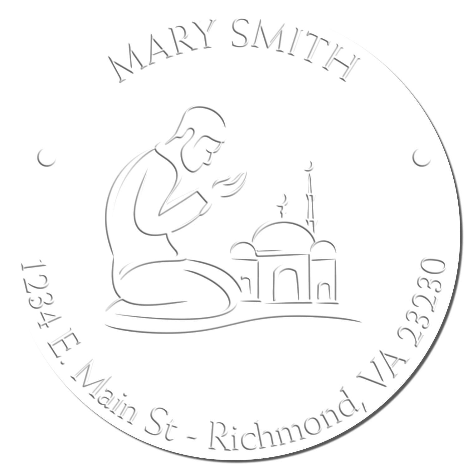 Soft Meditative Prayers Personalized Return Address Embossing Stamp - Engineer Seal Stamps