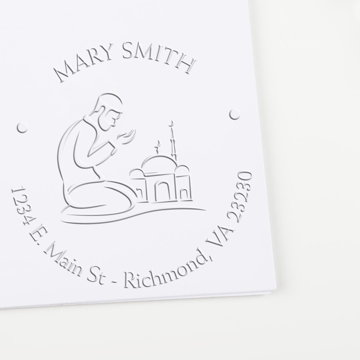 Soft Meditative Prayers Personalized Return Address Embossing Stamp