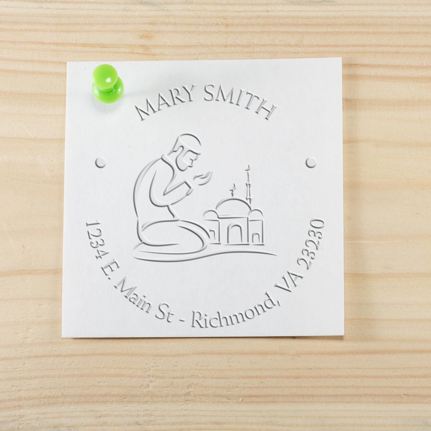 Soft Meditative Prayers Personalized Return Address Embossing Stamp - Engineer Seal Stamps