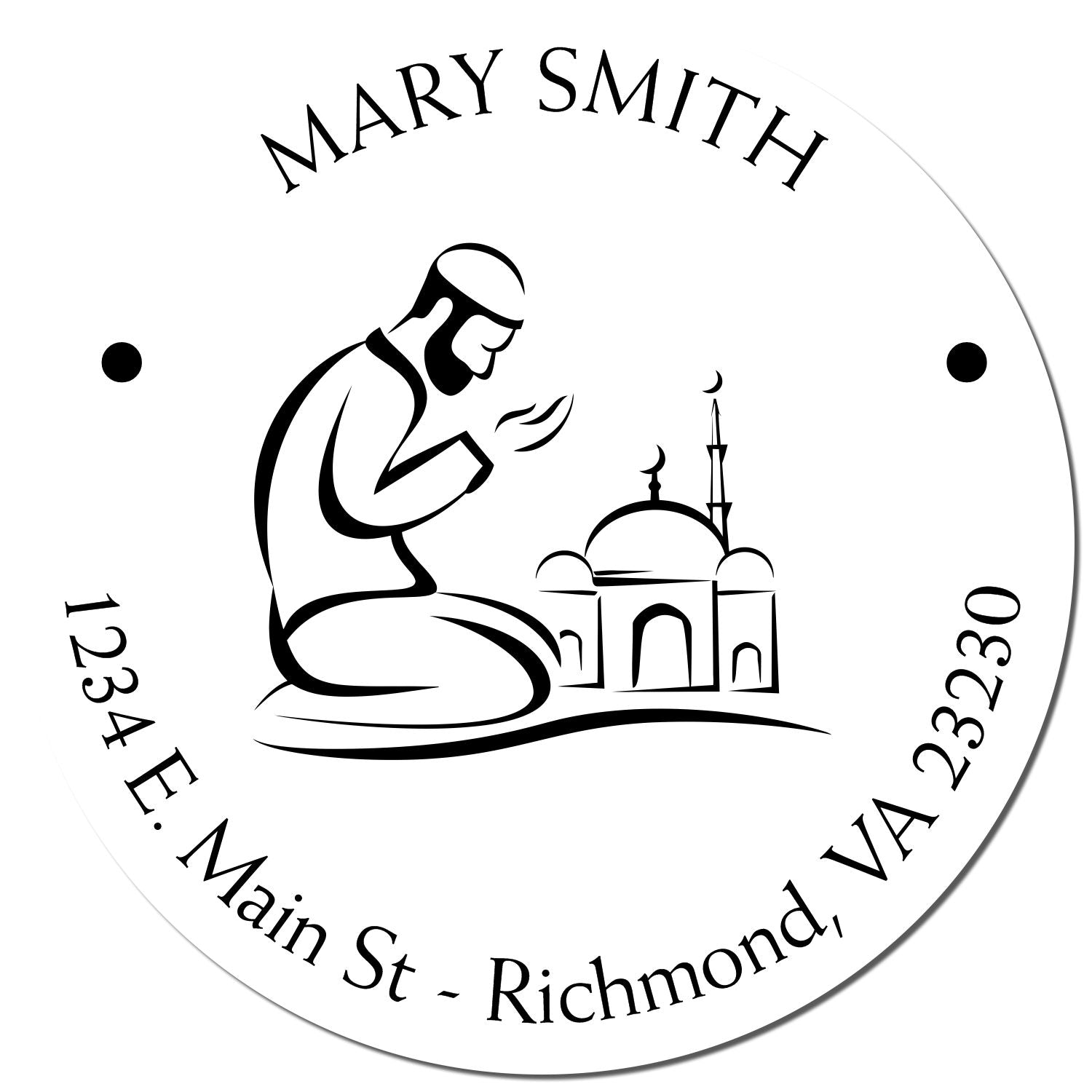 Portable Pre-Inked Meditative Prayers Name And Address Stamp - Engineer Seal Stamps