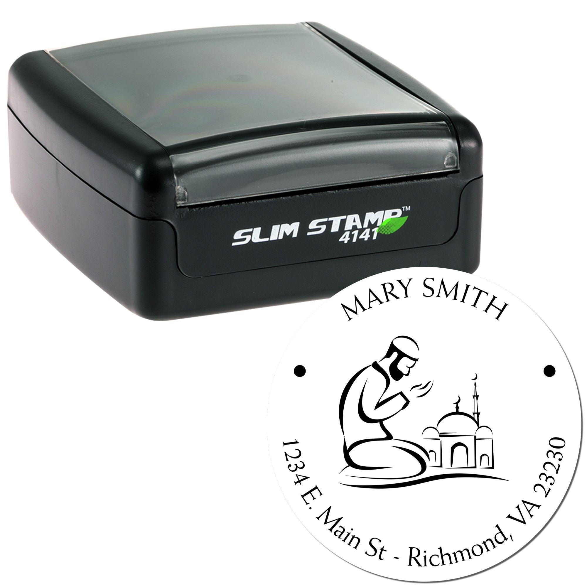 Portable Pre-Inked Meditative Prayers Name And Address Stamp - Engineer Seal Stamps