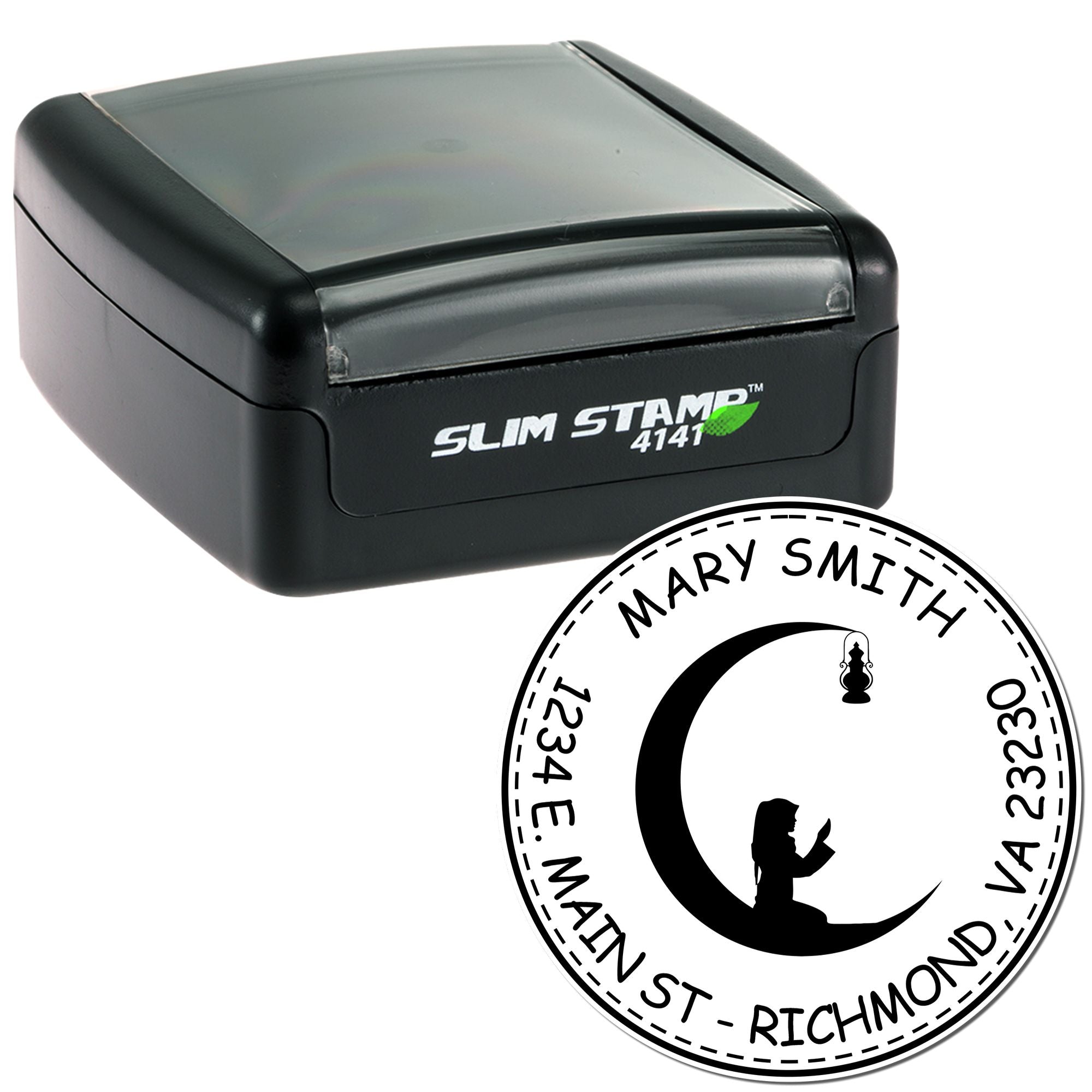 Portable Pre-Inked Crescent Prayers Return Address Stamp - Engineer Seal Stamps