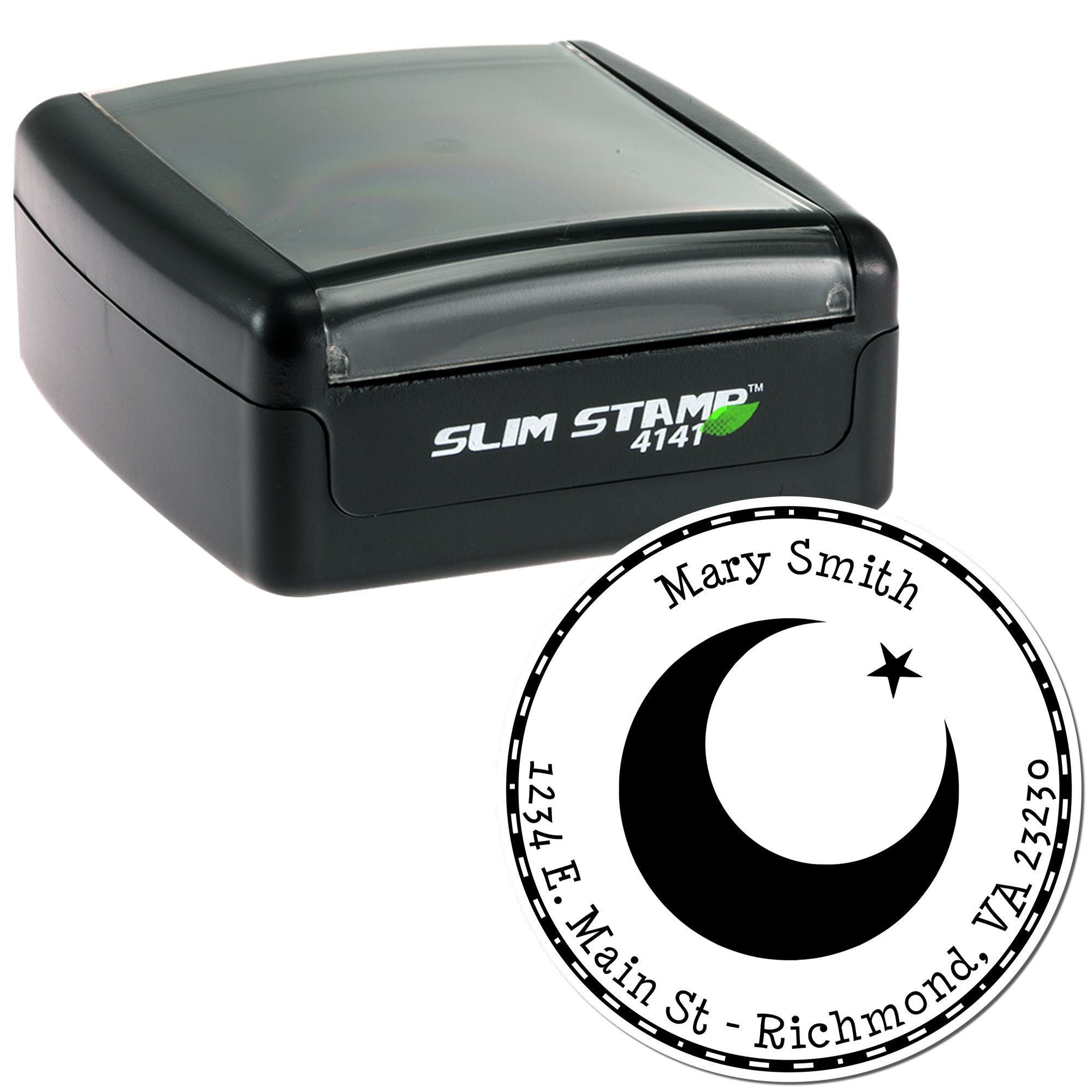 Portable Pre-Inked Ethereal Crescent Home Address Stamp - Engineer Seal Stamps