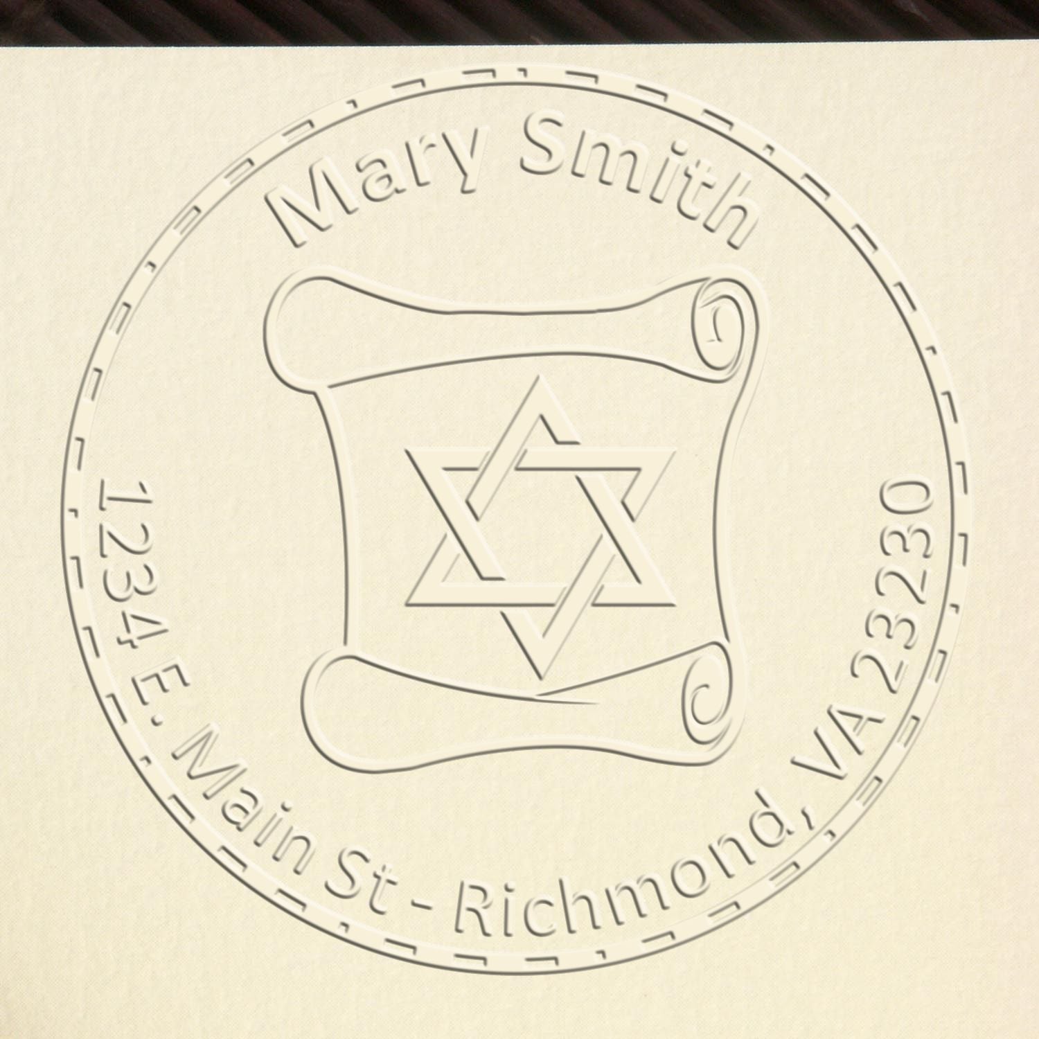 Desk David & the Torah Custom Made Return Address Embossing Stamp - Engineer Seal Stamps