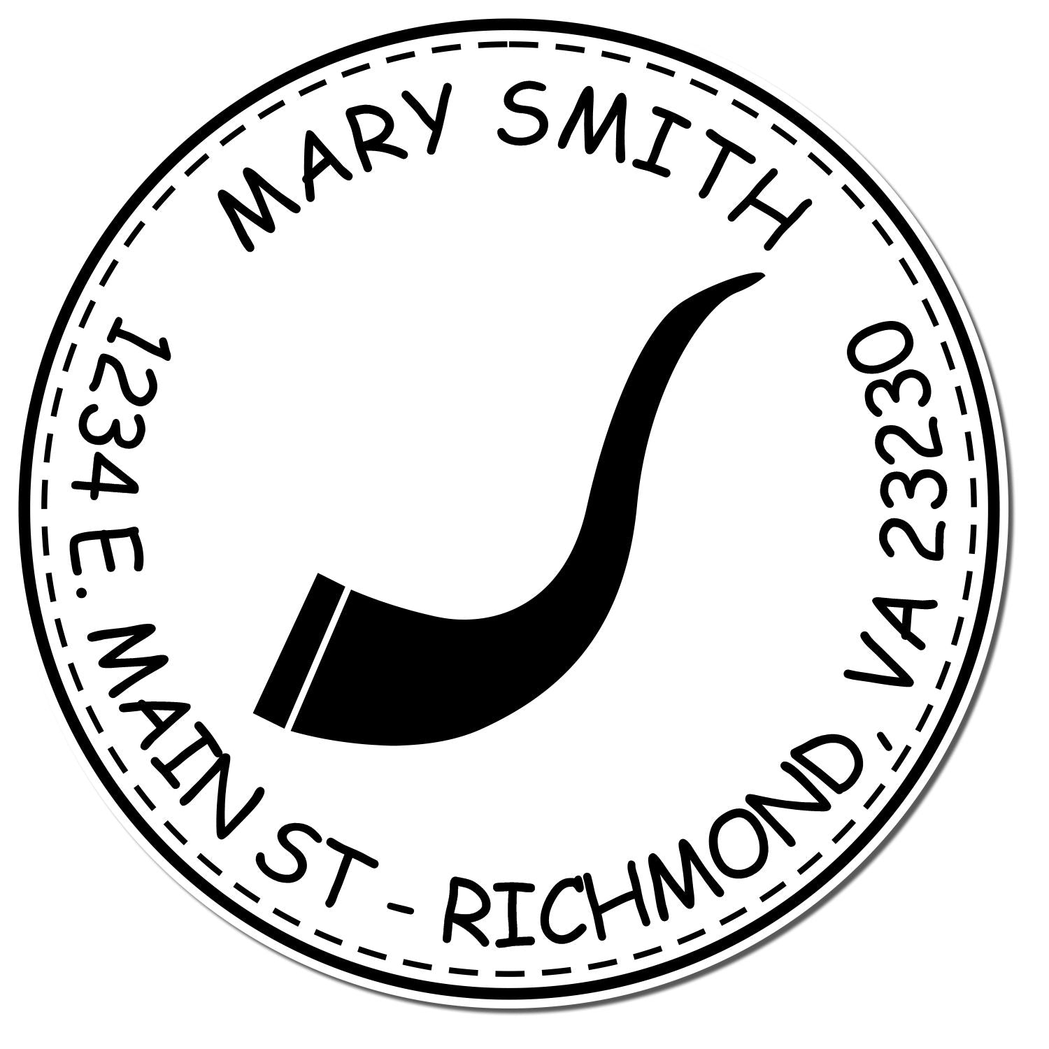 PSI Pre-Inked Noble Shofar Personalized Name And Address Stamper - Engineer Seal Stamps