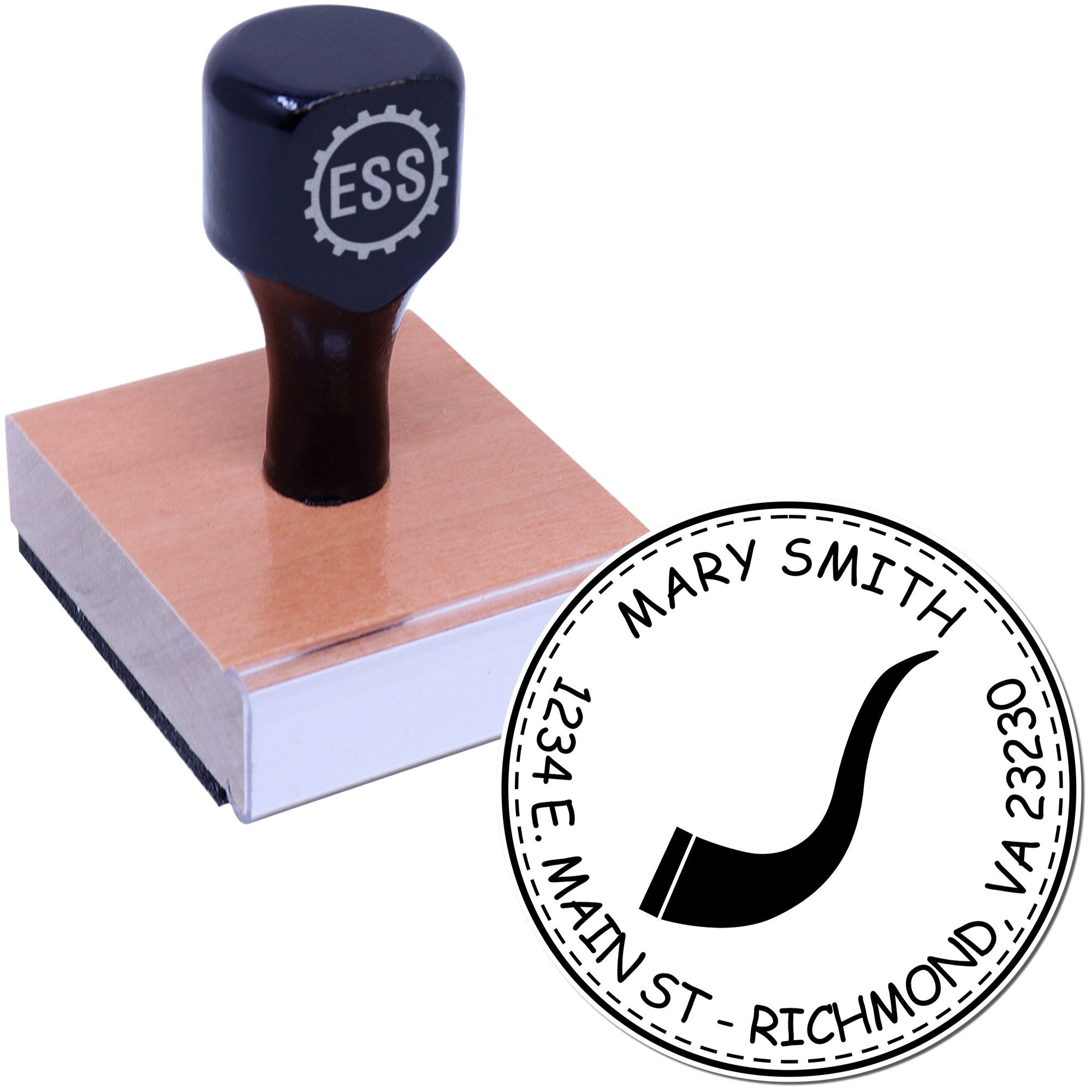 Wood Handle Noble Shofar Made To Order Mailing Stamper - Engineer Seal Stamps