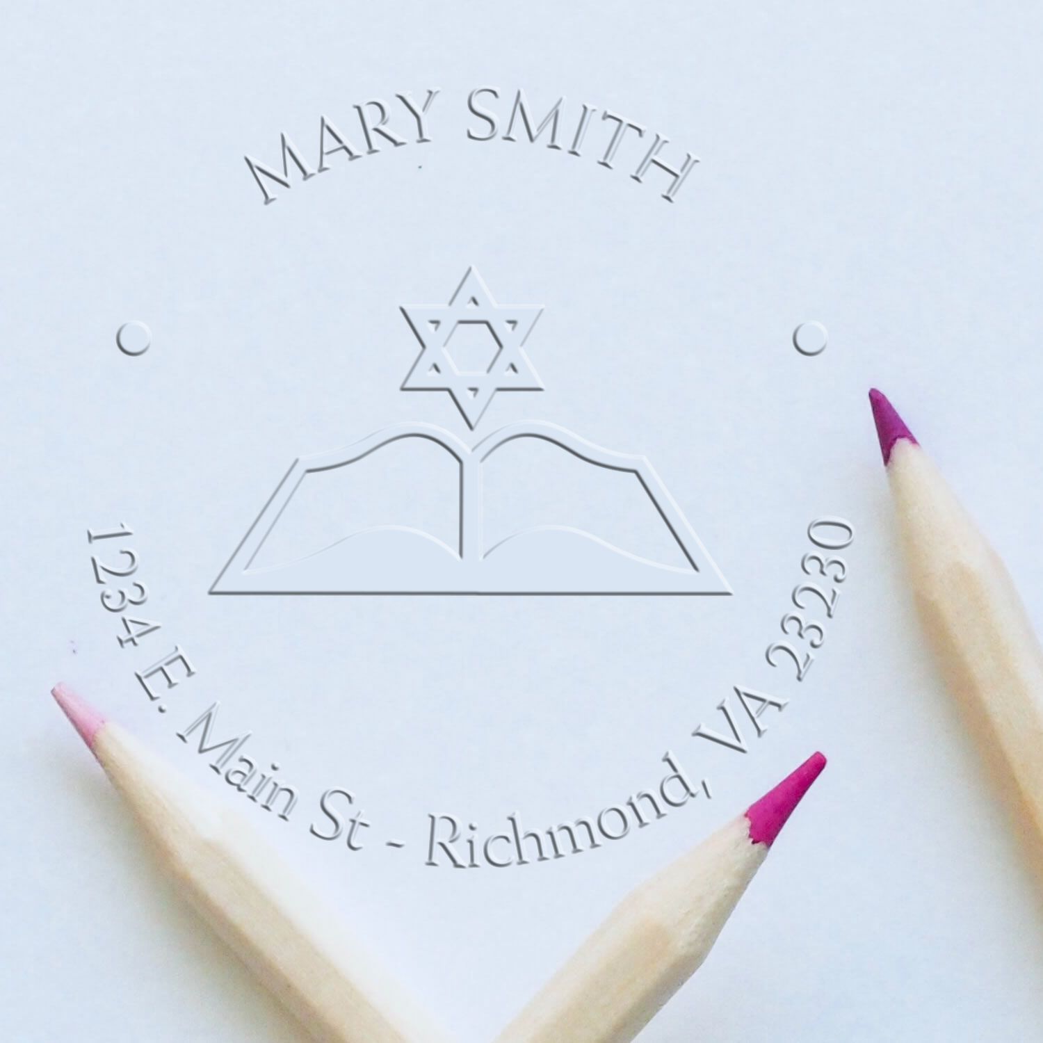 Desk Spiritual Words Custom Made Home Address Embossed Stamp - Engineer Seal Stamps