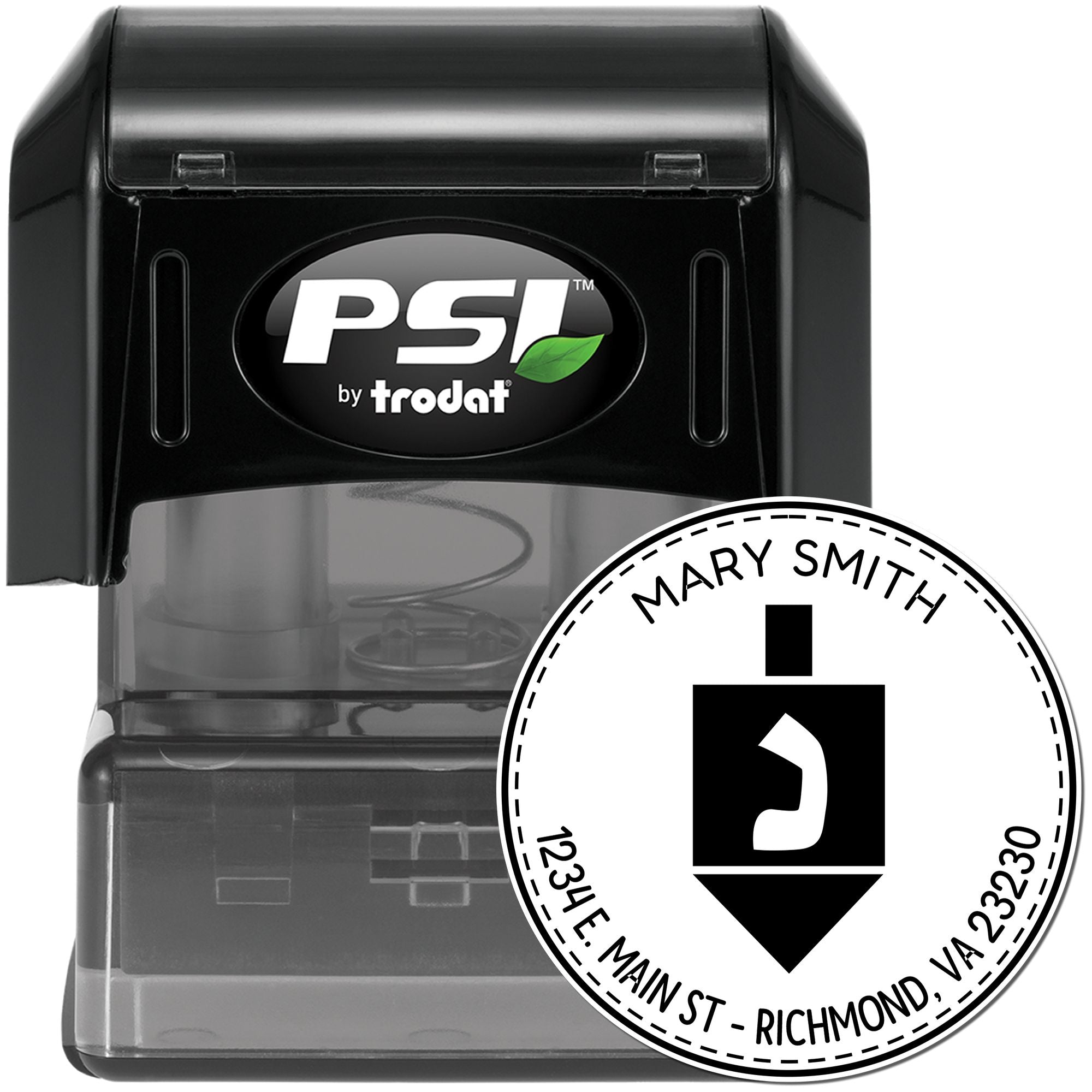 PSI Pre-Inked Divine Dreidel Personalized Return Address Stamper - Engineer Seal Stamps