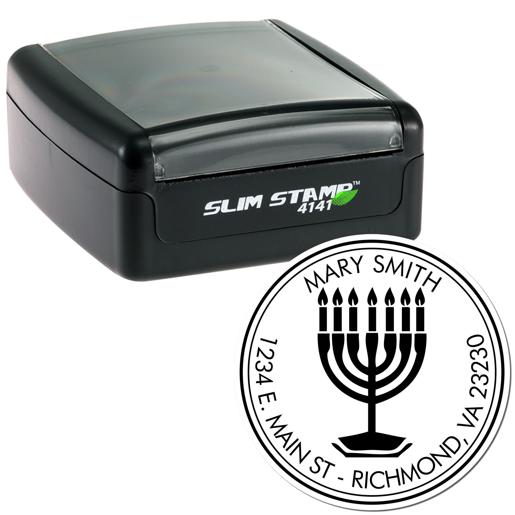 Portable Pre-Inked Illuminating Menorah Handcrafted Envelope Stamper - Engineer Seal Stamps