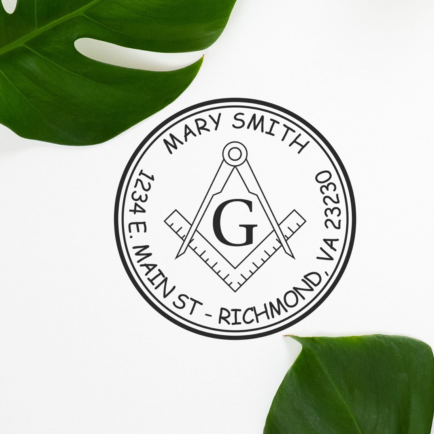 Wood Handle Mystical Masons Custom Mail Stamp - Engineer Seal Stamps