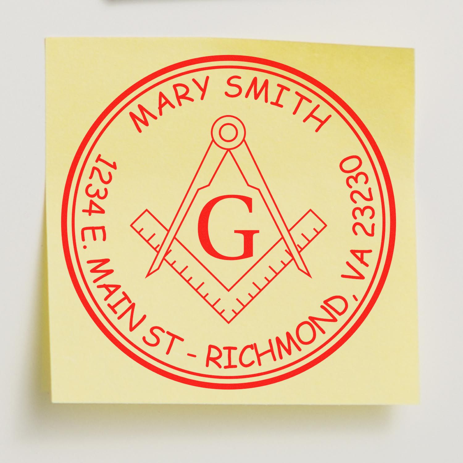 Self-Inking Mystical Masons Custom Name And Address Stamp - Engineer Seal Stamps